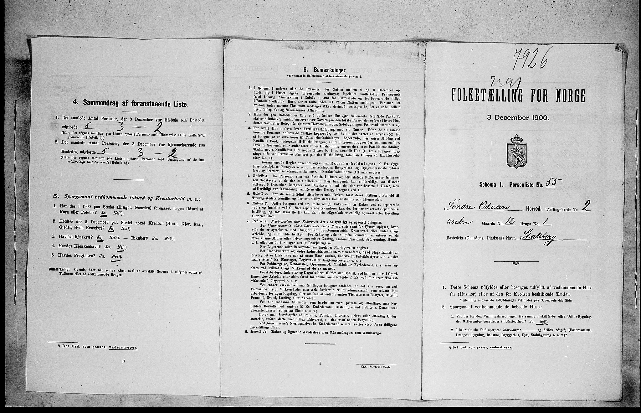 SAH, 1900 census for Sør-Odal, 1900, p. 65