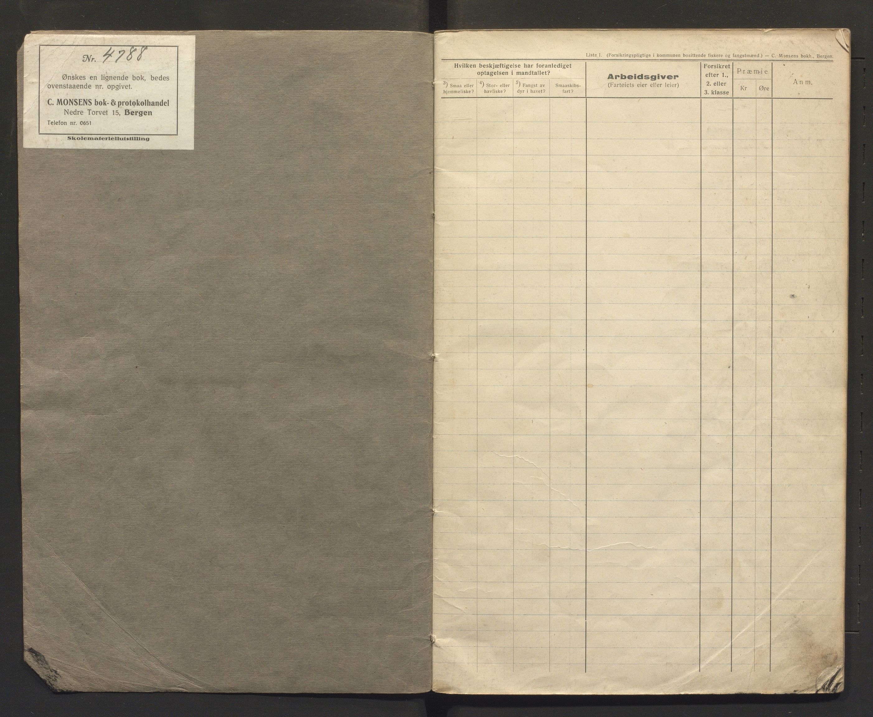 Fjell kommune. Fiskarmanntalsnemnda, IKAH/1246-352/F/Fa/L0001/0001: Fiskarmanntal / Fiskarmanntal, 1922