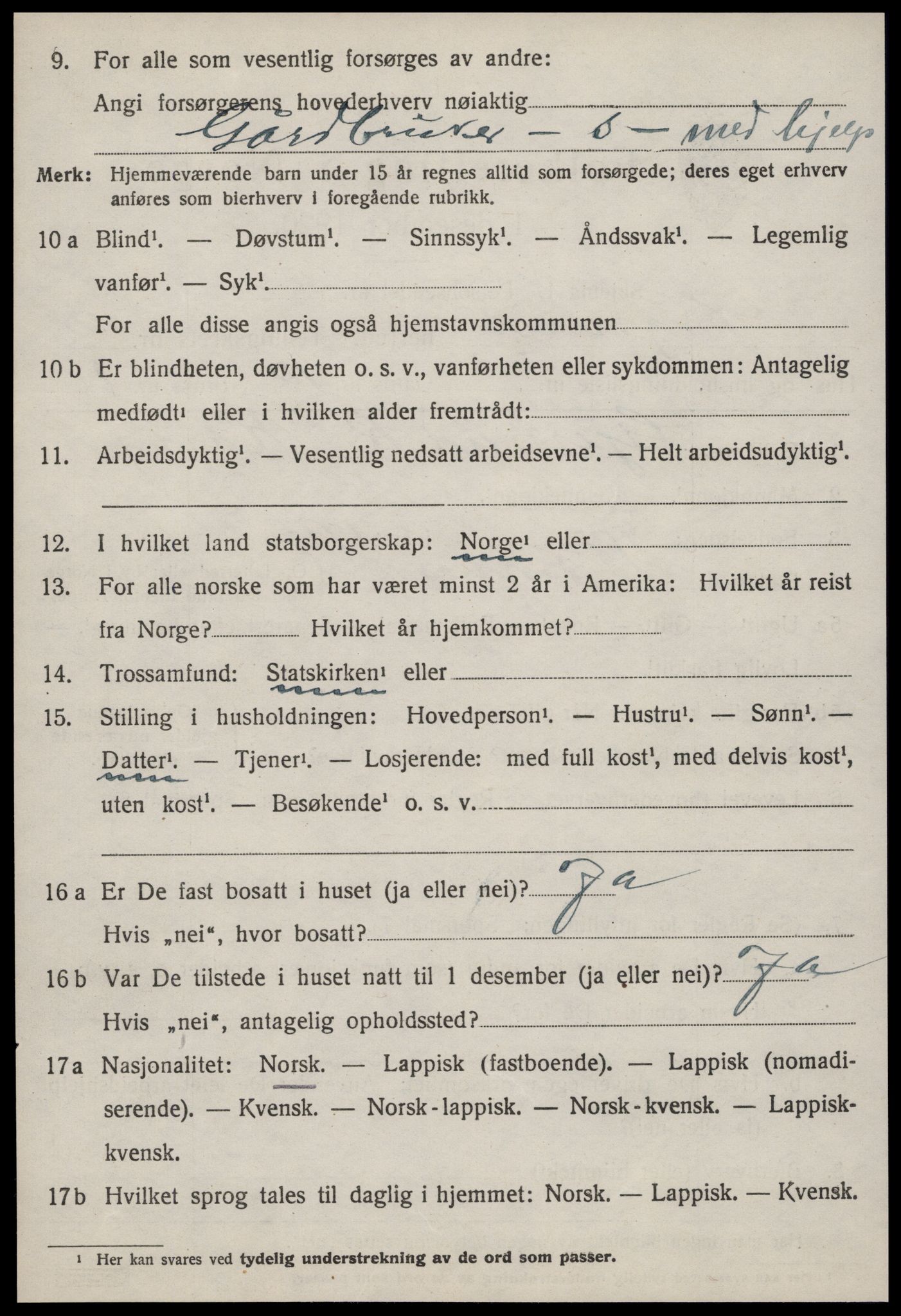 SAT, 1920 census for Byneset, 1920, p. 1237