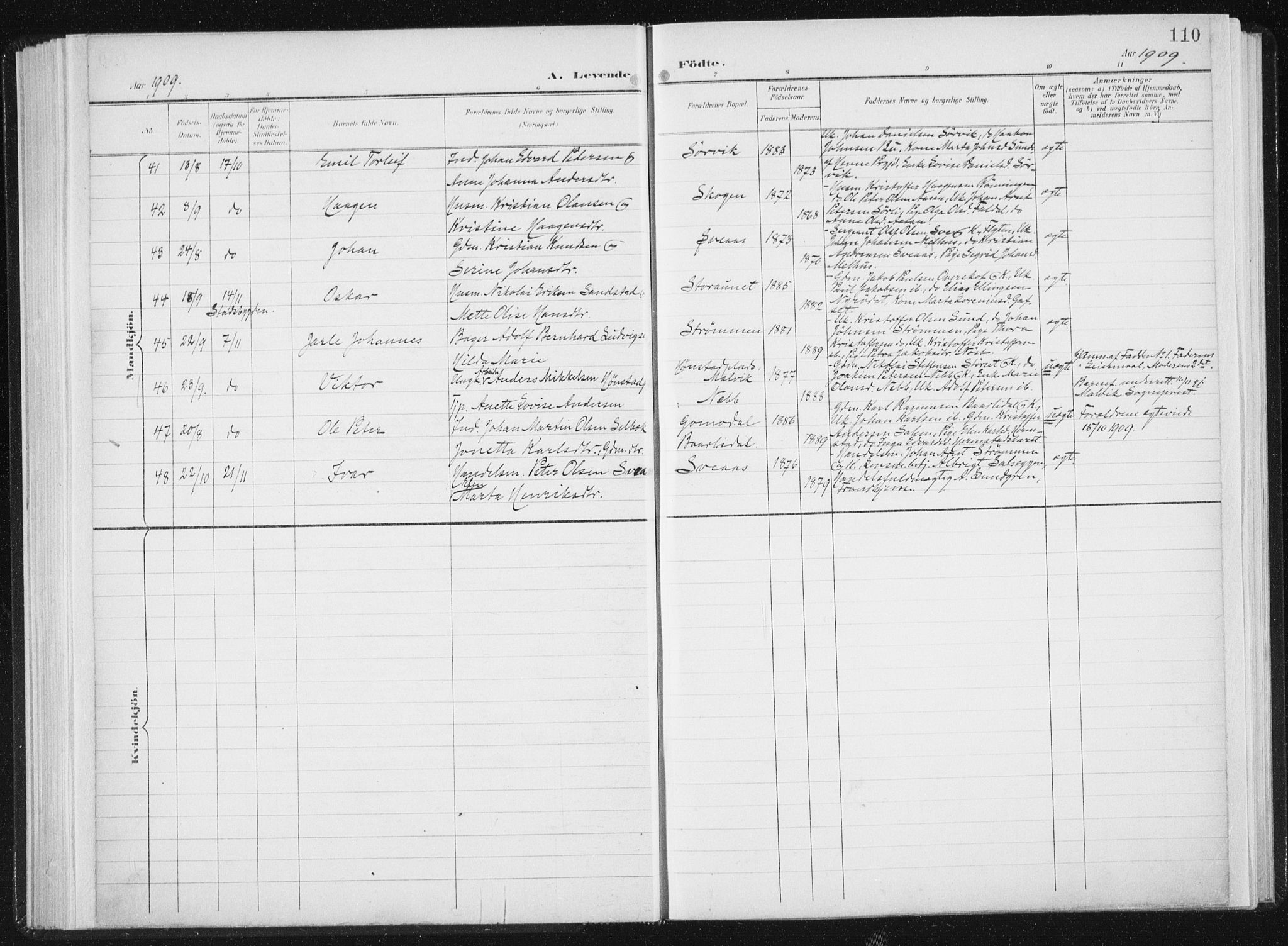 Ministerialprotokoller, klokkerbøker og fødselsregistre - Sør-Trøndelag, AV/SAT-A-1456/647/L0635: Parish register (official) no. 647A02, 1896-1911, p. 110