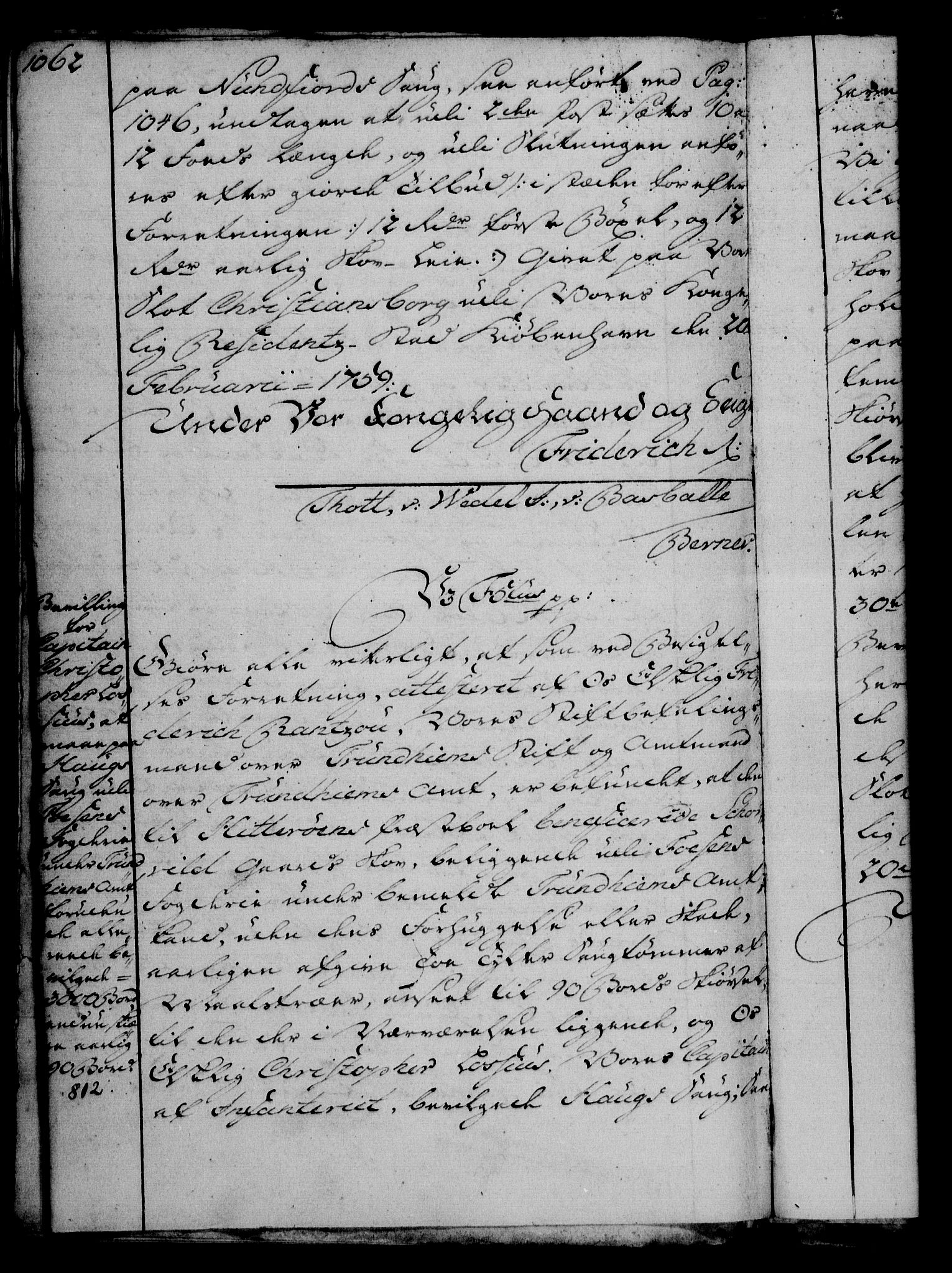 Rentekammeret, Kammerkanselliet, AV/RA-EA-3111/G/Gg/Gga/L0006: Norsk ekspedisjonsprotokoll med register (merket RK 53.6), 1749-1759, p. 1062