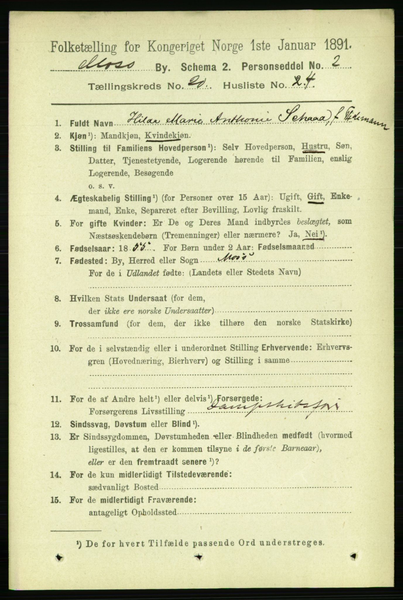 RA, 1891 census for 0104 Moss, 1891, p. 8755