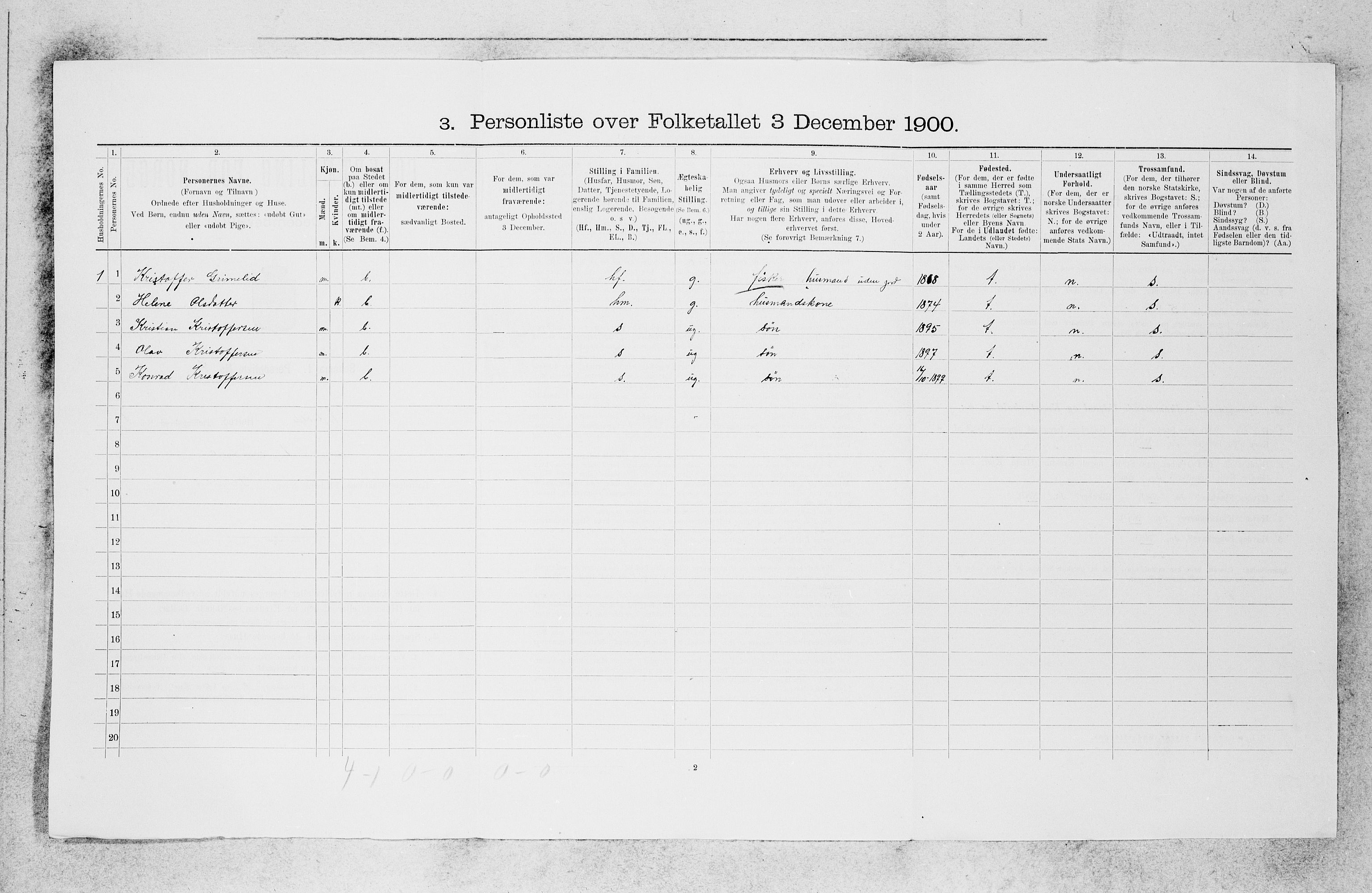 SAB, 1900 census for Askvoll, 1900, p. 82