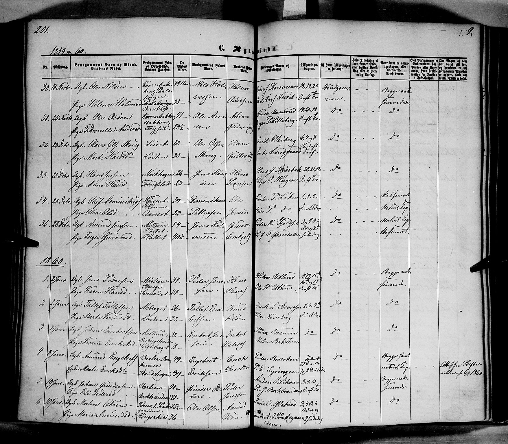 Elverum prestekontor, AV/SAH-PREST-044/H/Ha/Haa/L0010: Parish register (official) no. 10, 1857-1868, p. 201