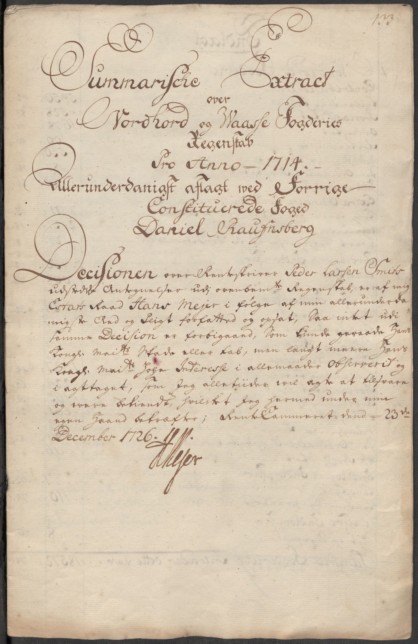 Rentekammeret inntil 1814, Reviderte regnskaper, Fogderegnskap, RA/EA-4092/R51/L3197: Fogderegnskap Nordhordland og Voss, 1714, p. 26