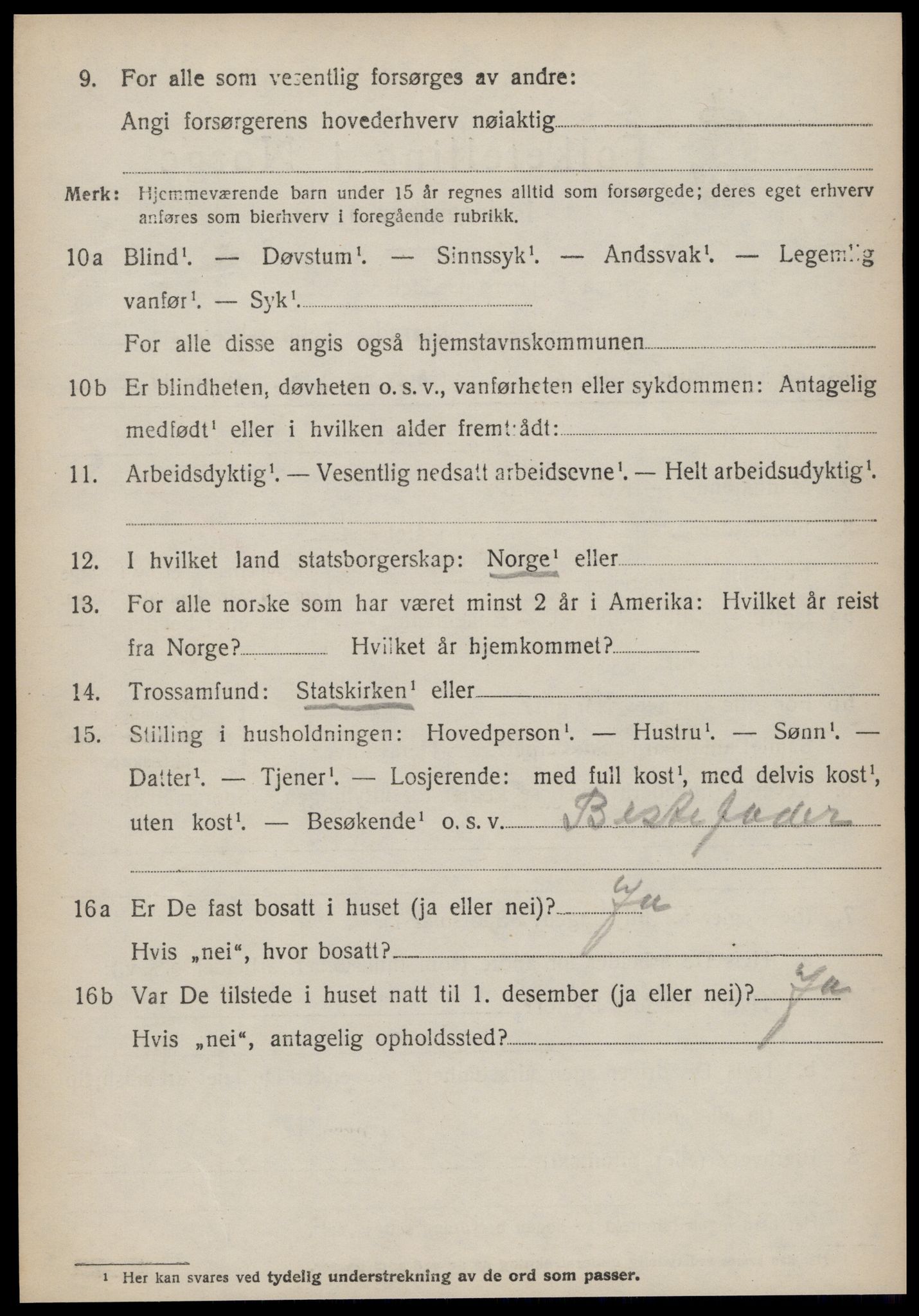 SAT, 1920 census for Vatne, 1920, p. 1833