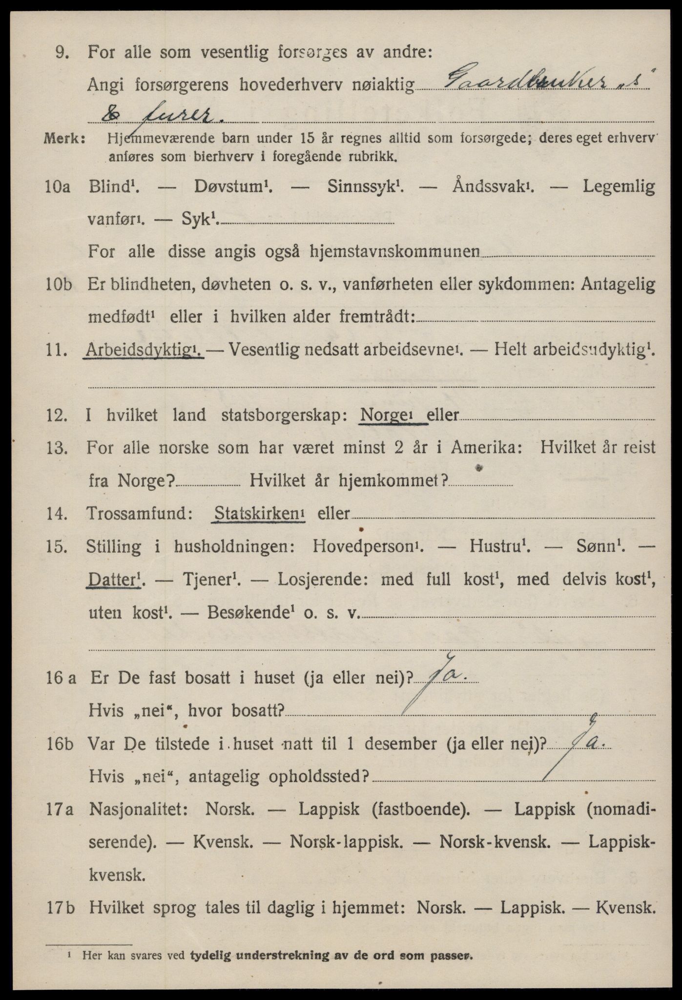 SAT, 1920 census for Malvik, 1920, p. 7229