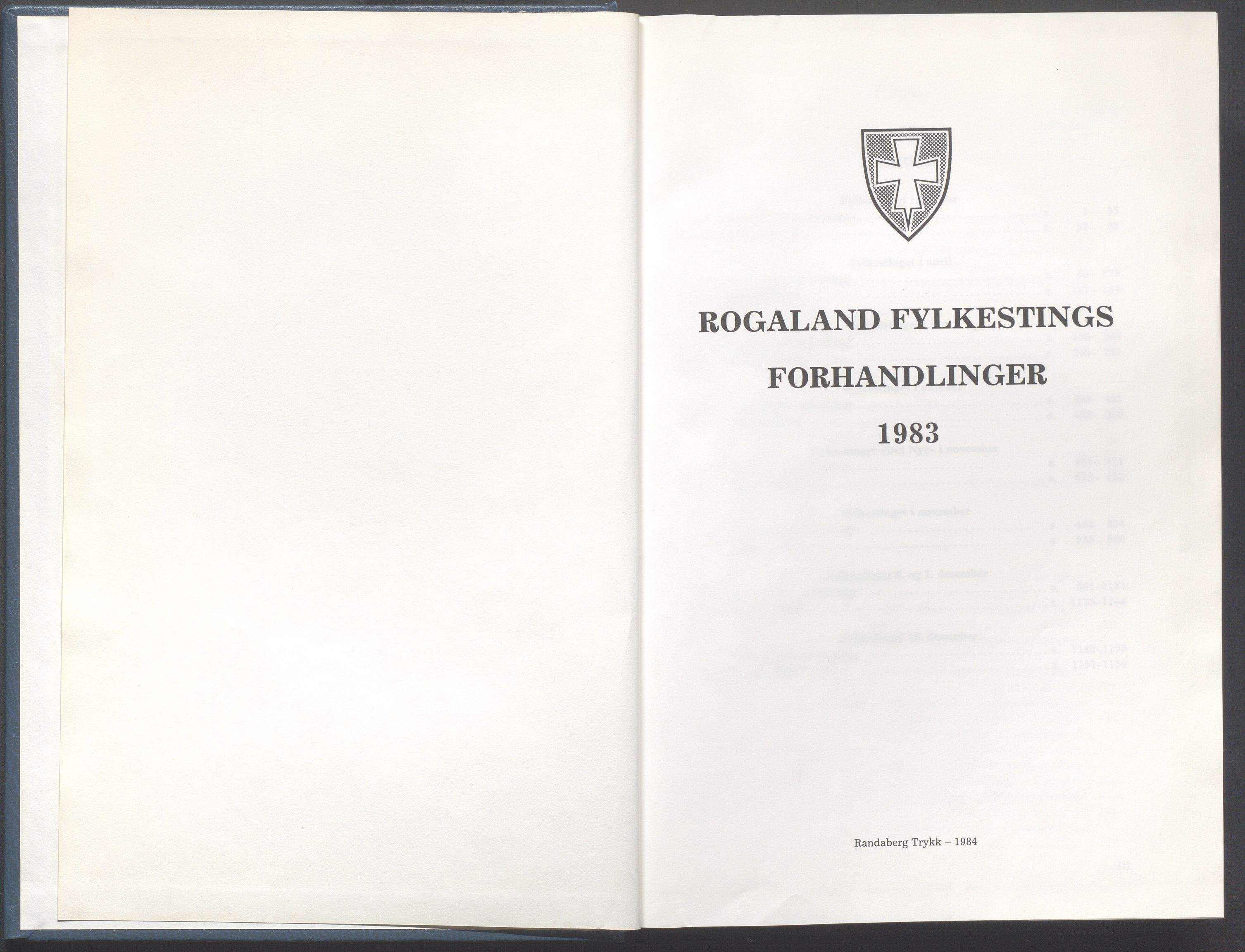 Rogaland fylkeskommune - Fylkesrådmannen , IKAR/A-900/A/Aa/Aaa/L0103: Møtebok , 1983