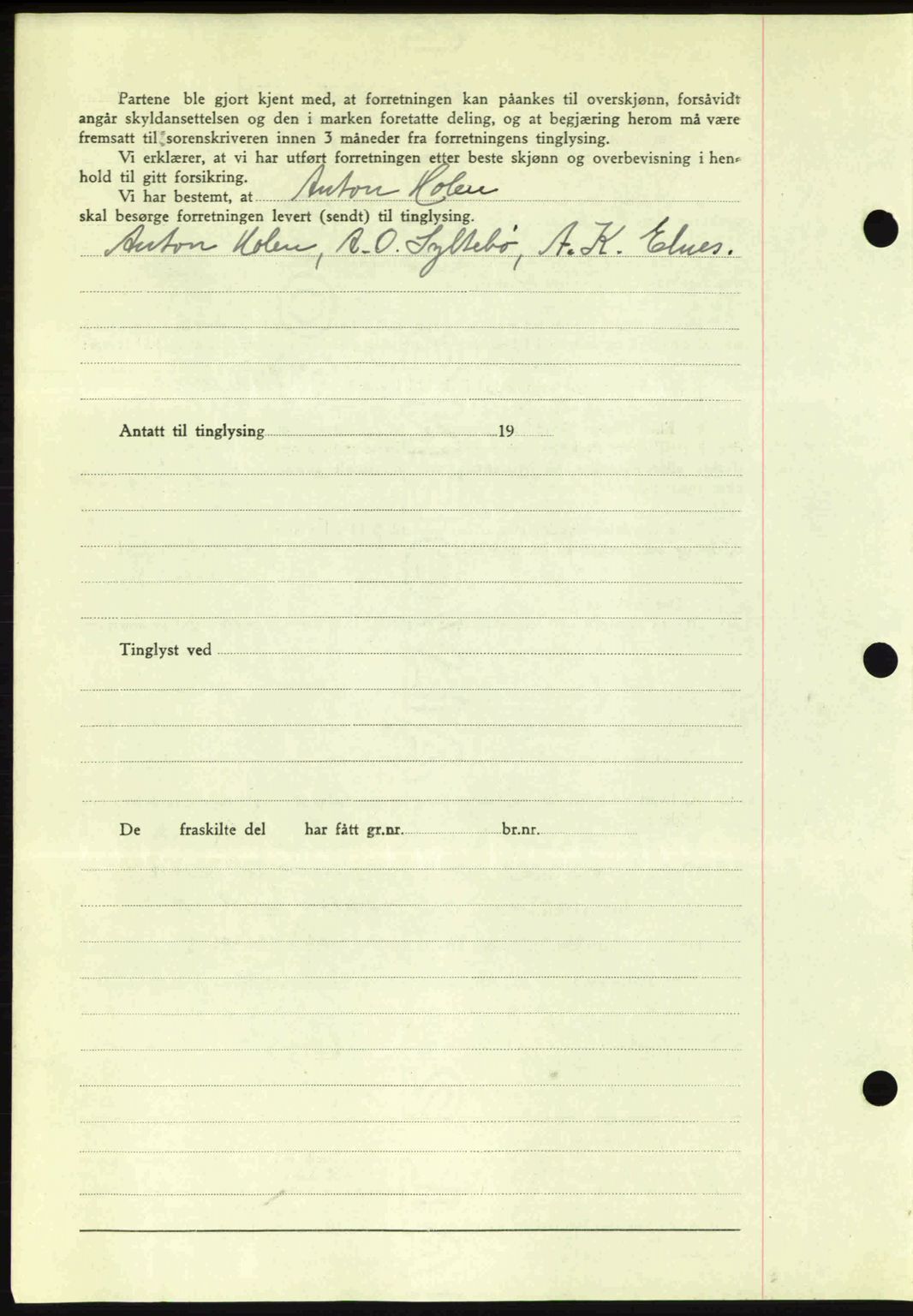 Romsdal sorenskriveri, AV/SAT-A-4149/1/2/2C: Mortgage book no. A14, 1943-1943, Diary no: : 629/1943