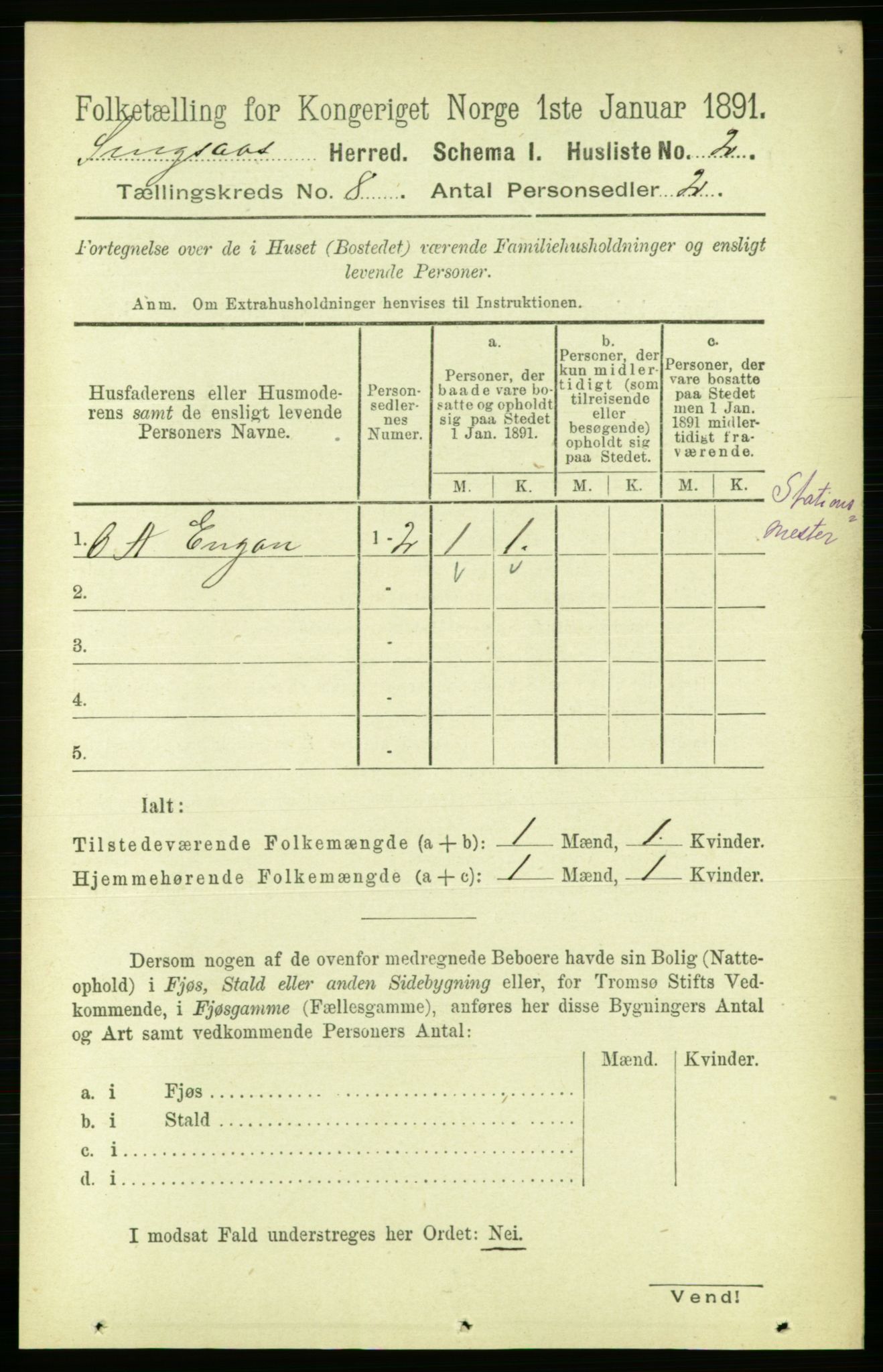 RA, 1891 census for 1646 Singsås, 1891, p. 1675