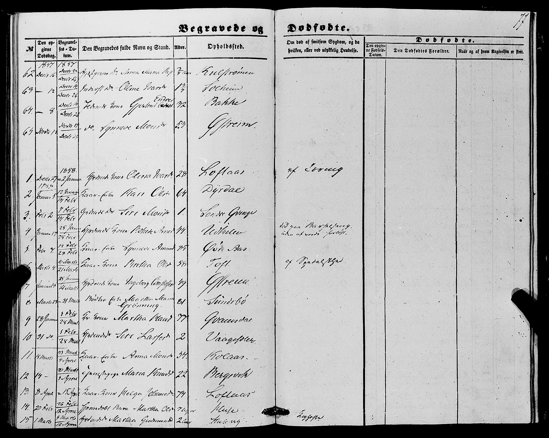 Lindås Sokneprestembete, SAB/A-76701/H/Haa: Parish register (official) no. A 15, 1848-1862, p. 77