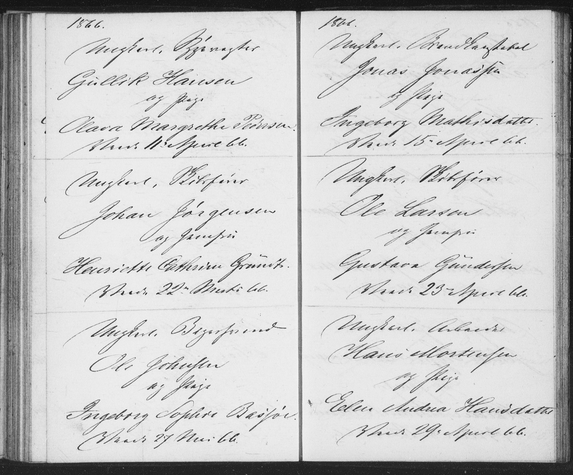 Bragernes kirkebøker, AV/SAKO-A-6/H/Ha/L0004: Banns register no. 4, 1860-1866