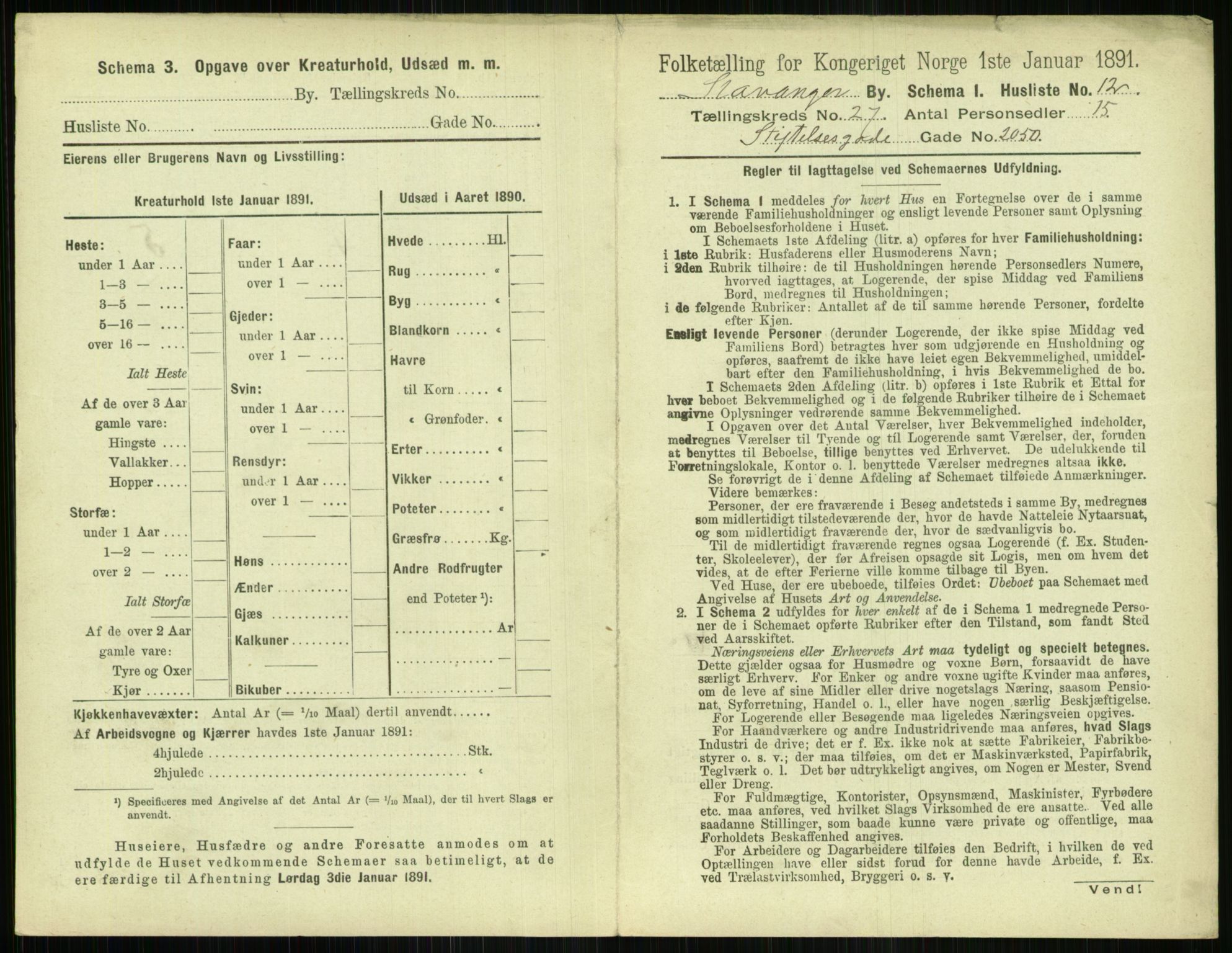 RA, 1891 census for 1103 Stavanger, 1891, p. 4969