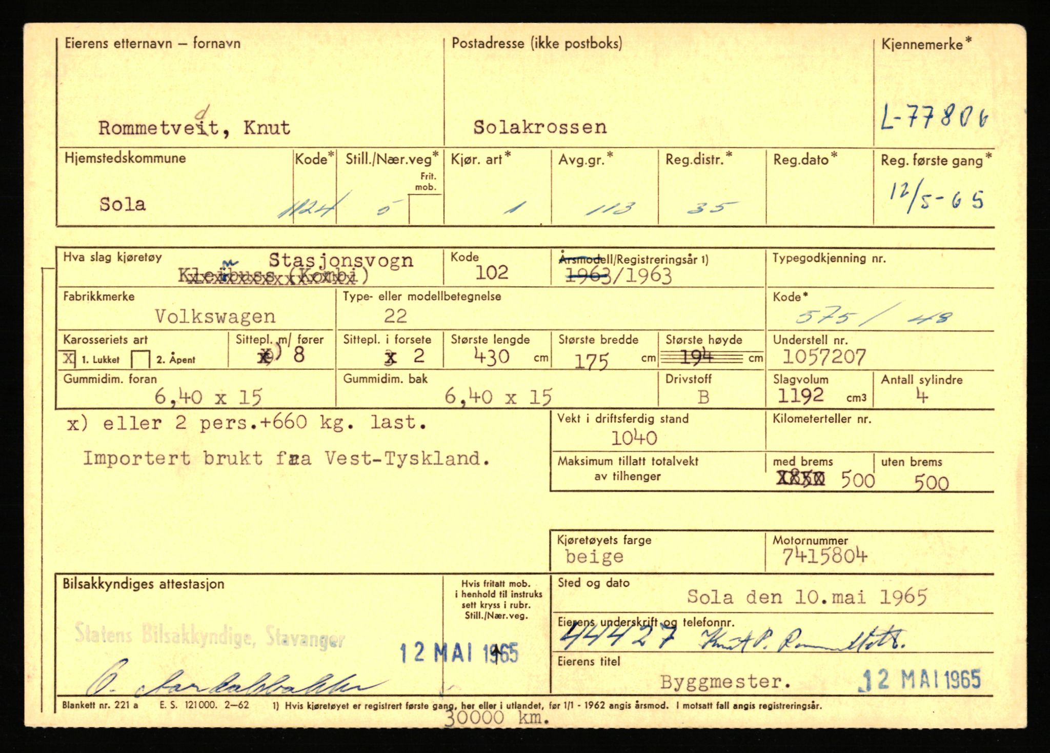 Stavanger trafikkstasjon, AV/SAST-A-101942/0/F/L0069: L-76801 - L-78797, 1930-1971, p. 1103