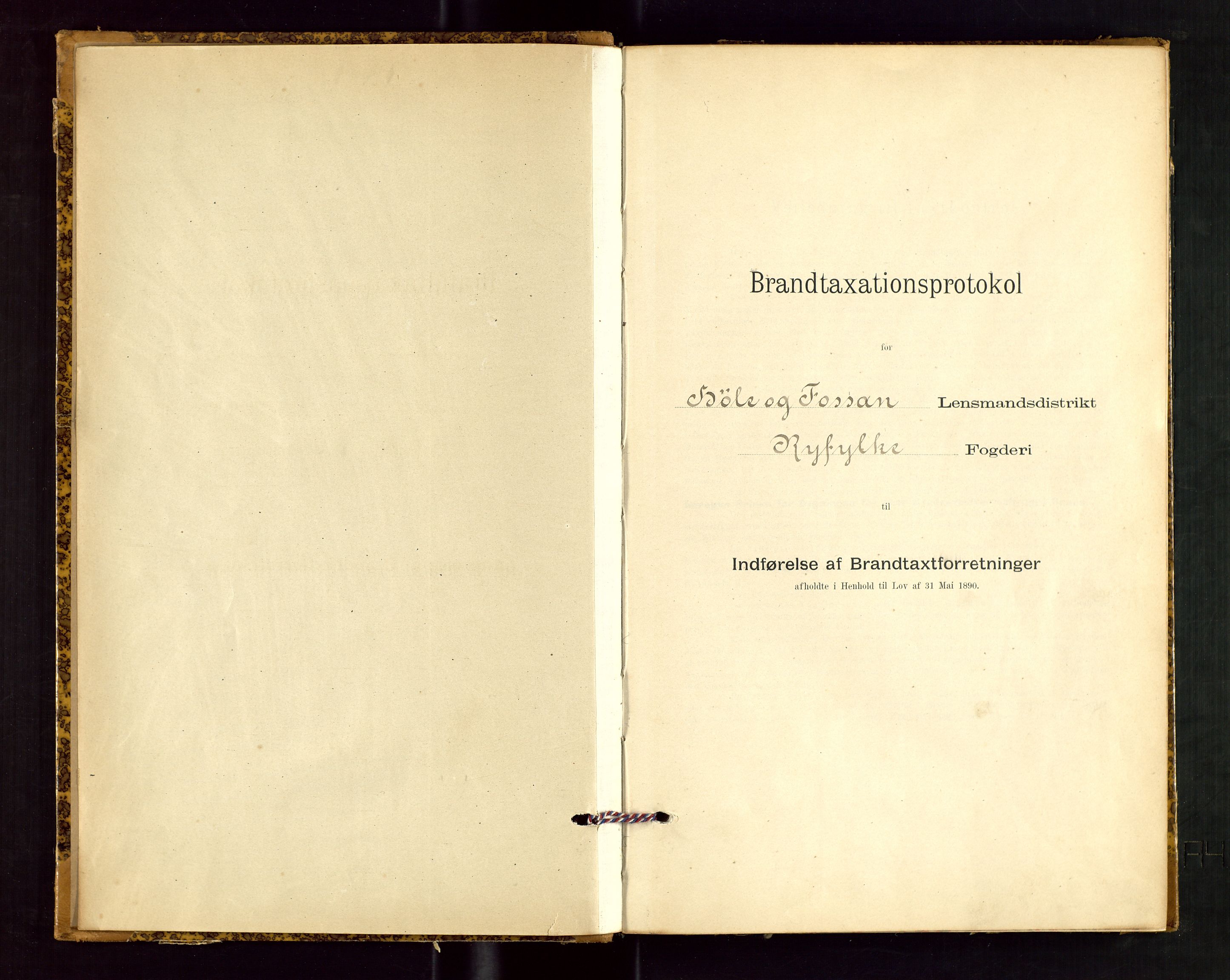 Høle og Forsand lensmannskontor, AV/SAST-A-100127/Gob/L0001: "Brandtaxtprotokol" - skjematakst, 1897-1940