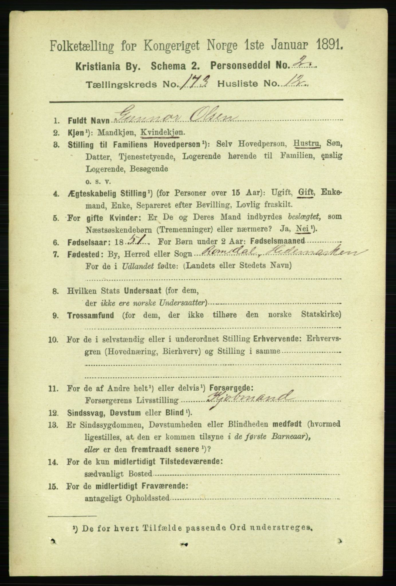 RA, 1891 census for 0301 Kristiania, 1891, p. 103428