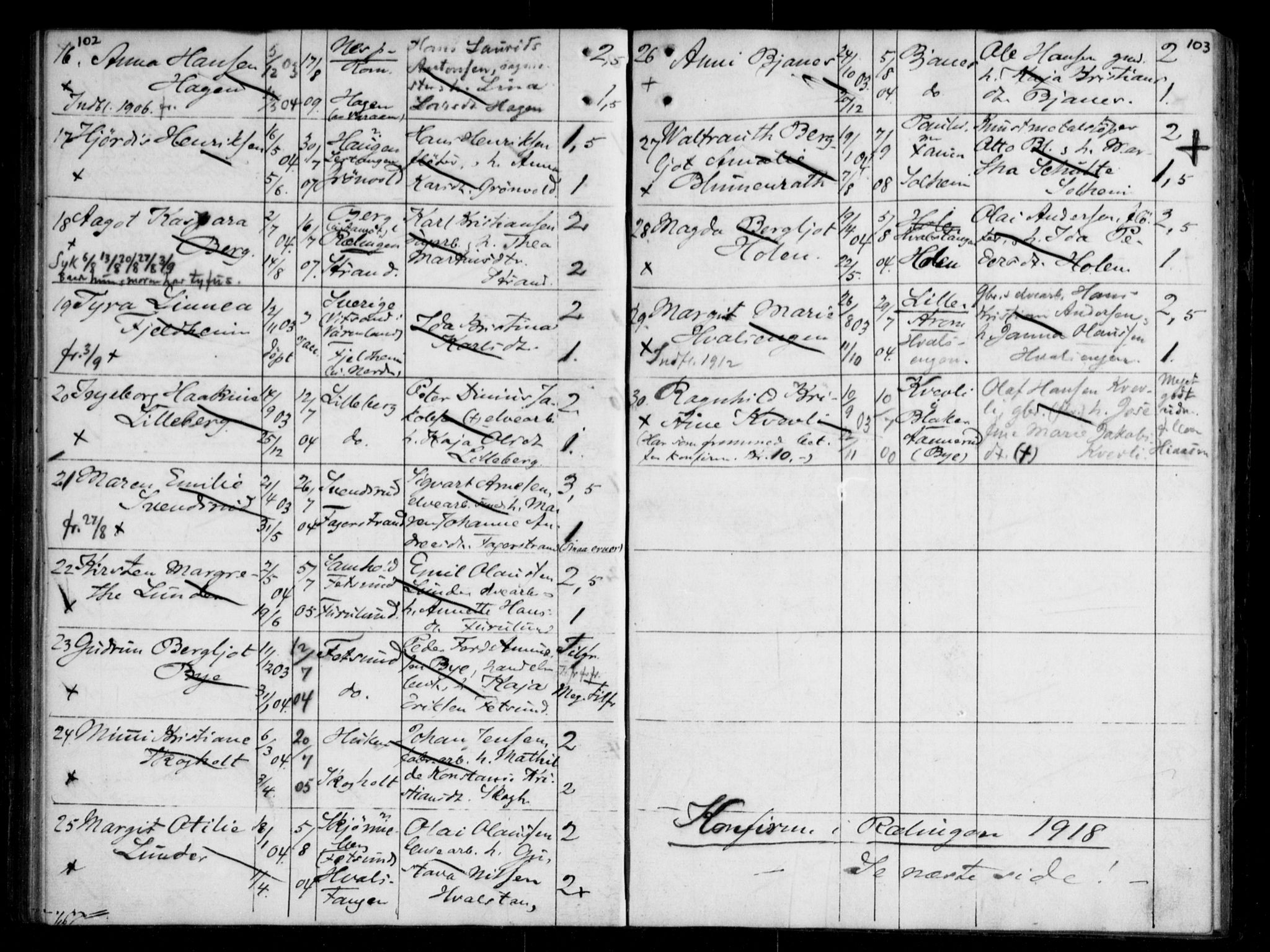 Fet prestekontor Kirkebøker, SAO/A-10370a/H/Ha/L0001: Banns register no. 1, 1906-1919, p. 102-103