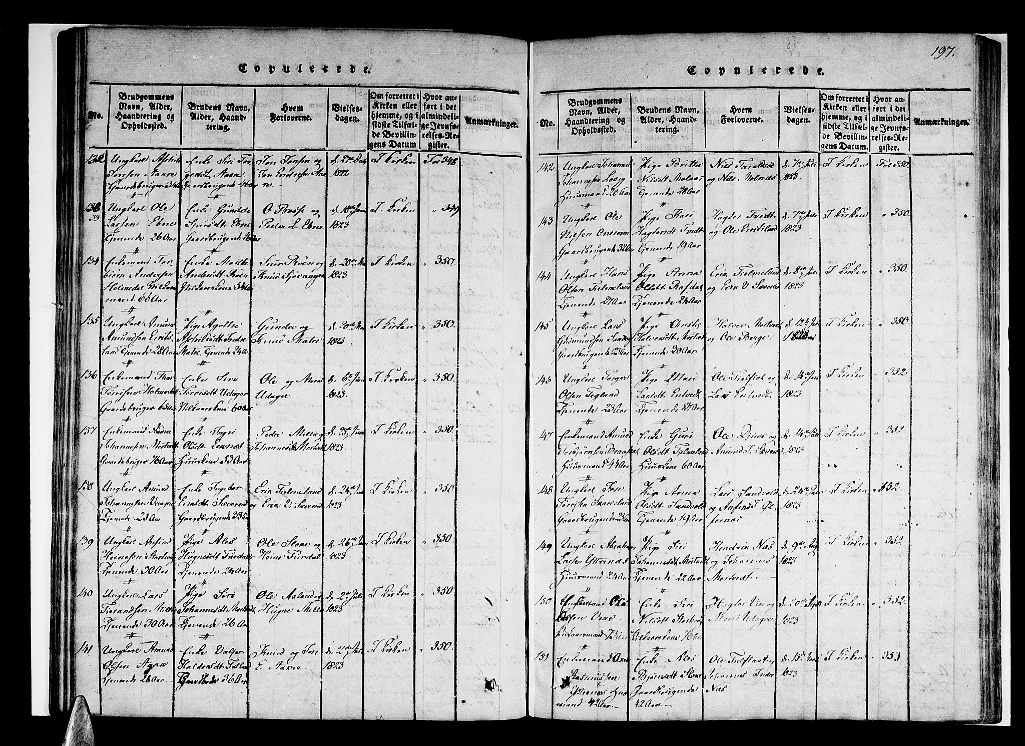 Skånevik sokneprestembete, SAB/A-77801/H/Haa: Parish register (official) no. A 3, 1815-1828, p. 197
