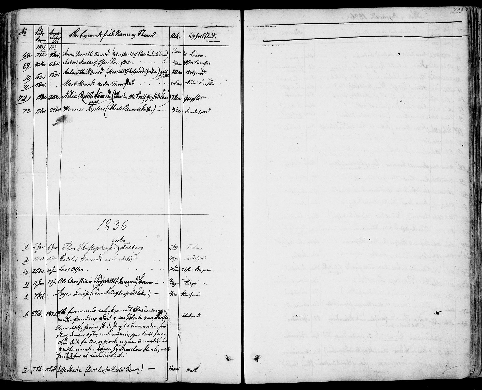 Sandar kirkebøker, SAKO/A-243/F/Fa/L0005: Parish register (official) no. 5, 1832-1847, p. 702-703