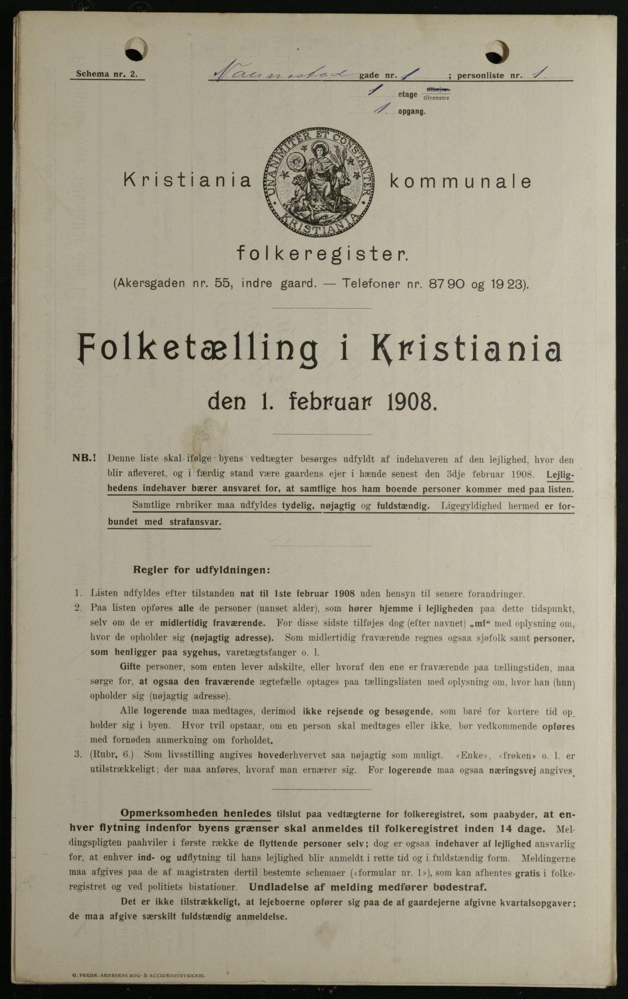 OBA, Municipal Census 1908 for Kristiania, 1908, p. 61861