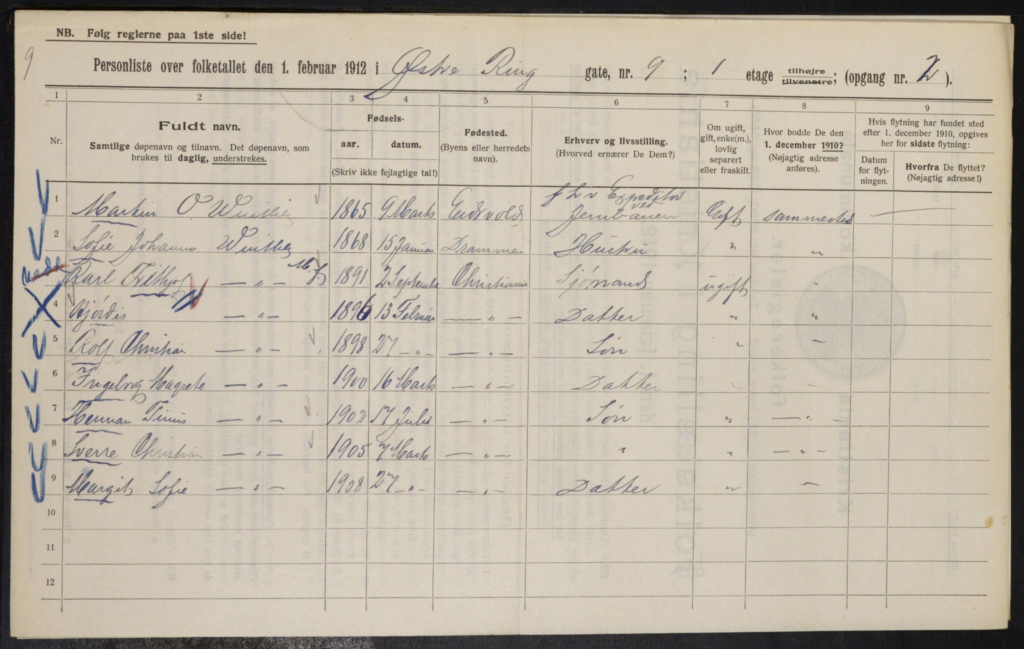 OBA, Municipal Census 1912 for Kristiania, 1912, p. 129480