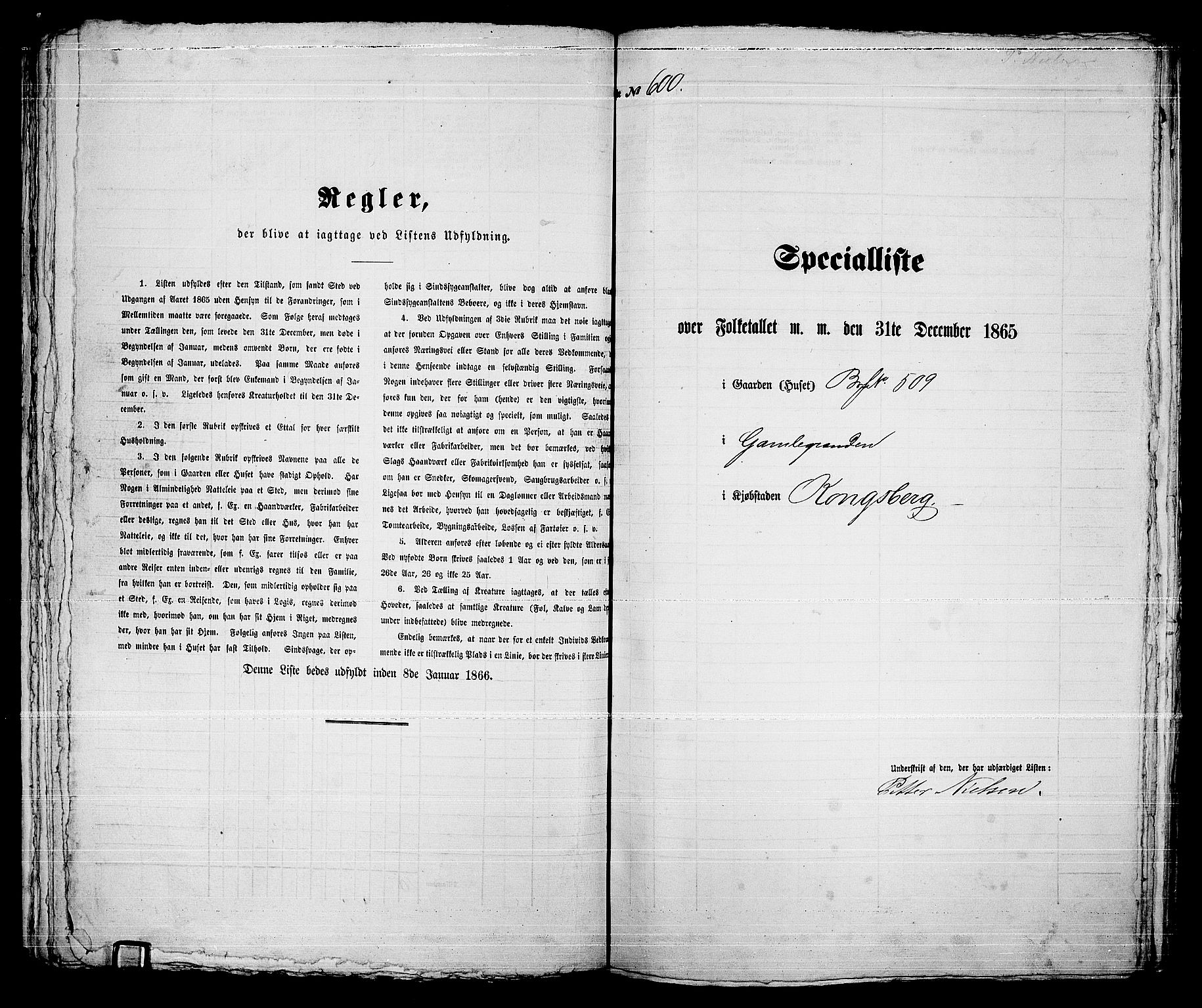 RA, 1865 census for Kongsberg/Kongsberg, 1865, p. 1222