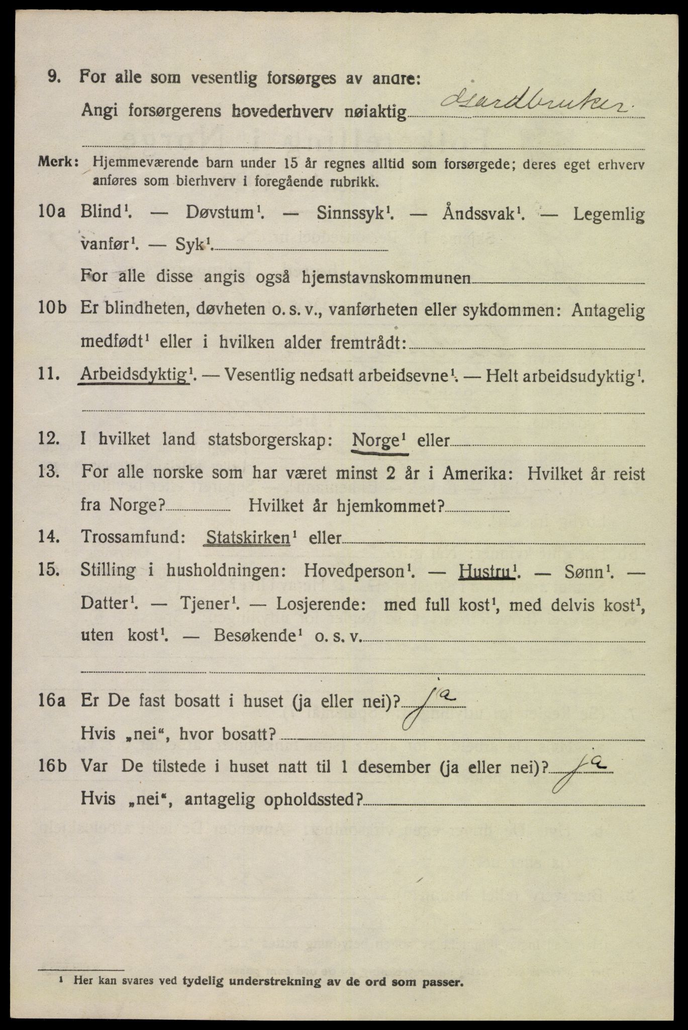 SAK, 1920 census for Spind, 1920, p. 1586