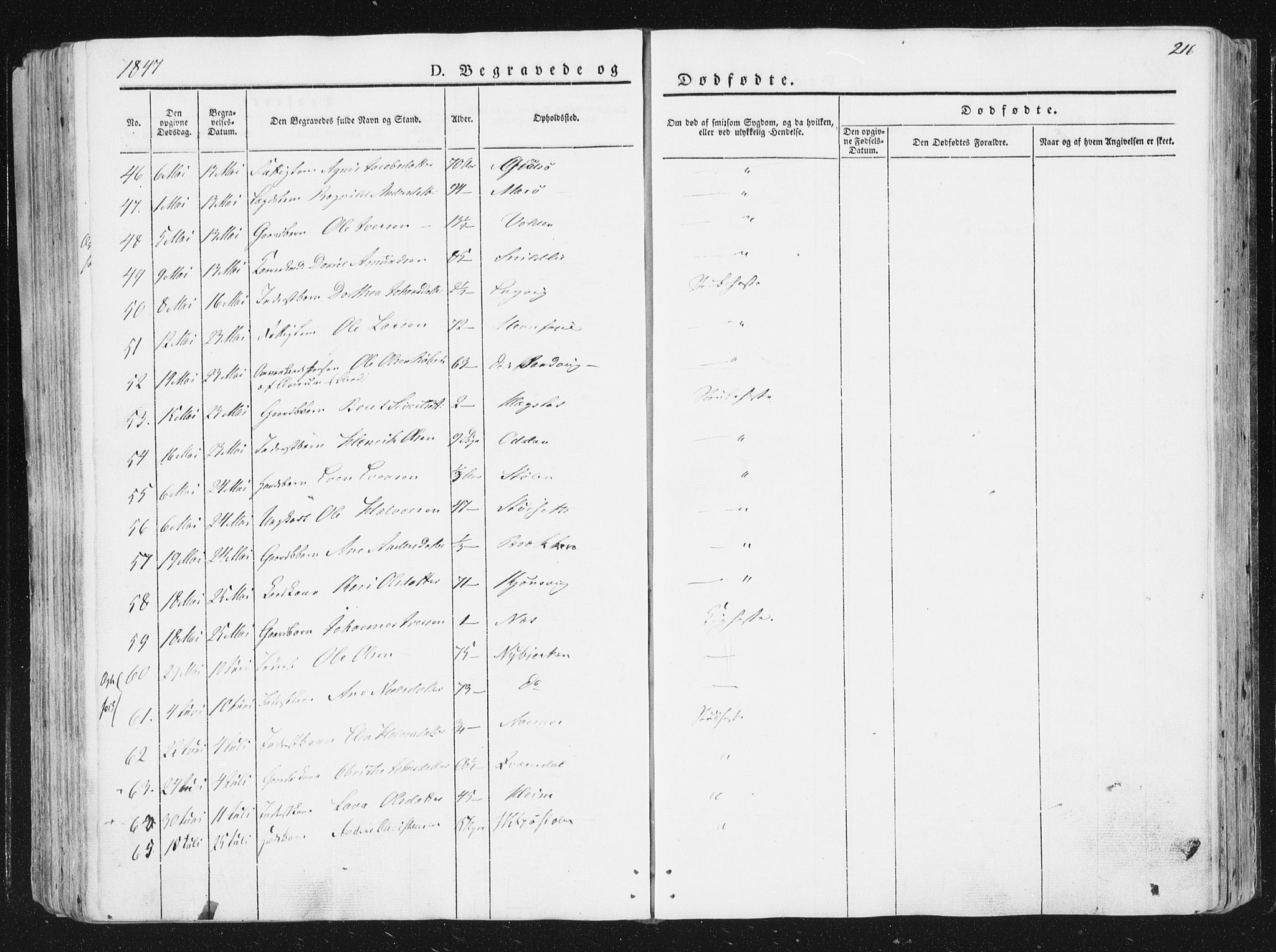 Ministerialprotokoller, klokkerbøker og fødselsregistre - Sør-Trøndelag, AV/SAT-A-1456/630/L0493: Parish register (official) no. 630A06, 1841-1851, p. 216