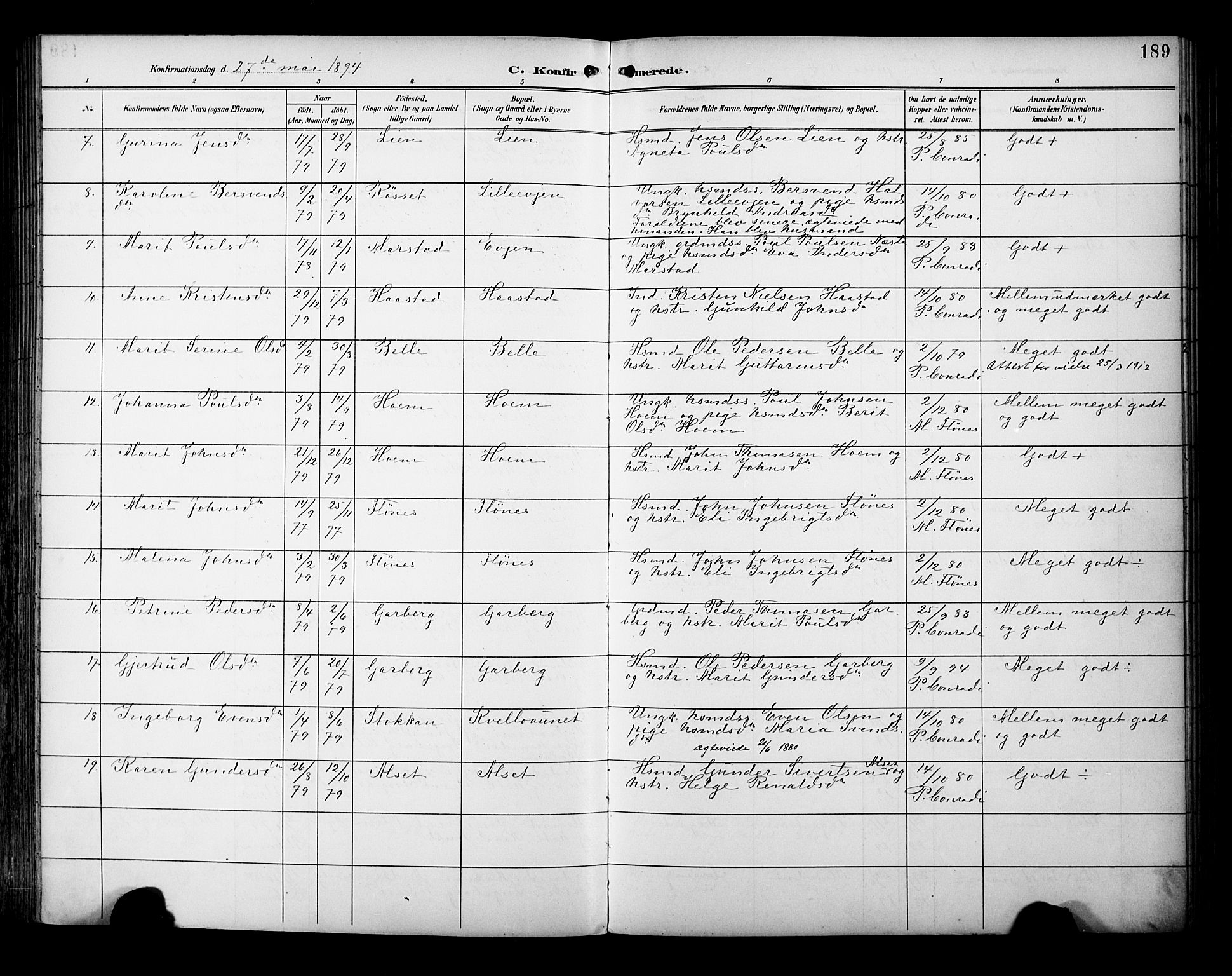 Ministerialprotokoller, klokkerbøker og fødselsregistre - Sør-Trøndelag, SAT/A-1456/695/L1149: Parish register (official) no. 695A09, 1891-1902, p. 189