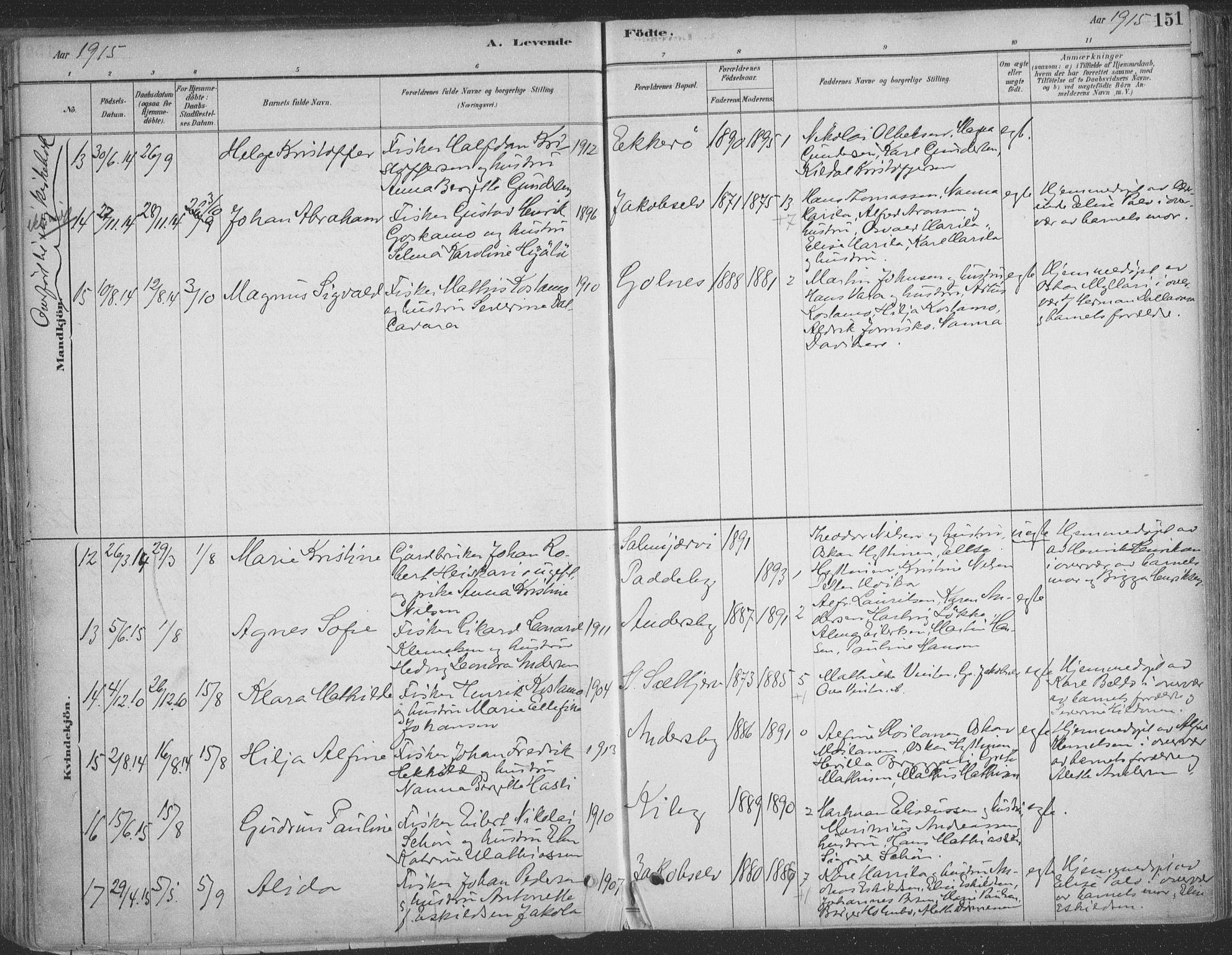 Vadsø sokneprestkontor, SATØ/S-1325/H/Ha/L0009kirke: Parish register (official) no. 9, 1881-1917, p. 151