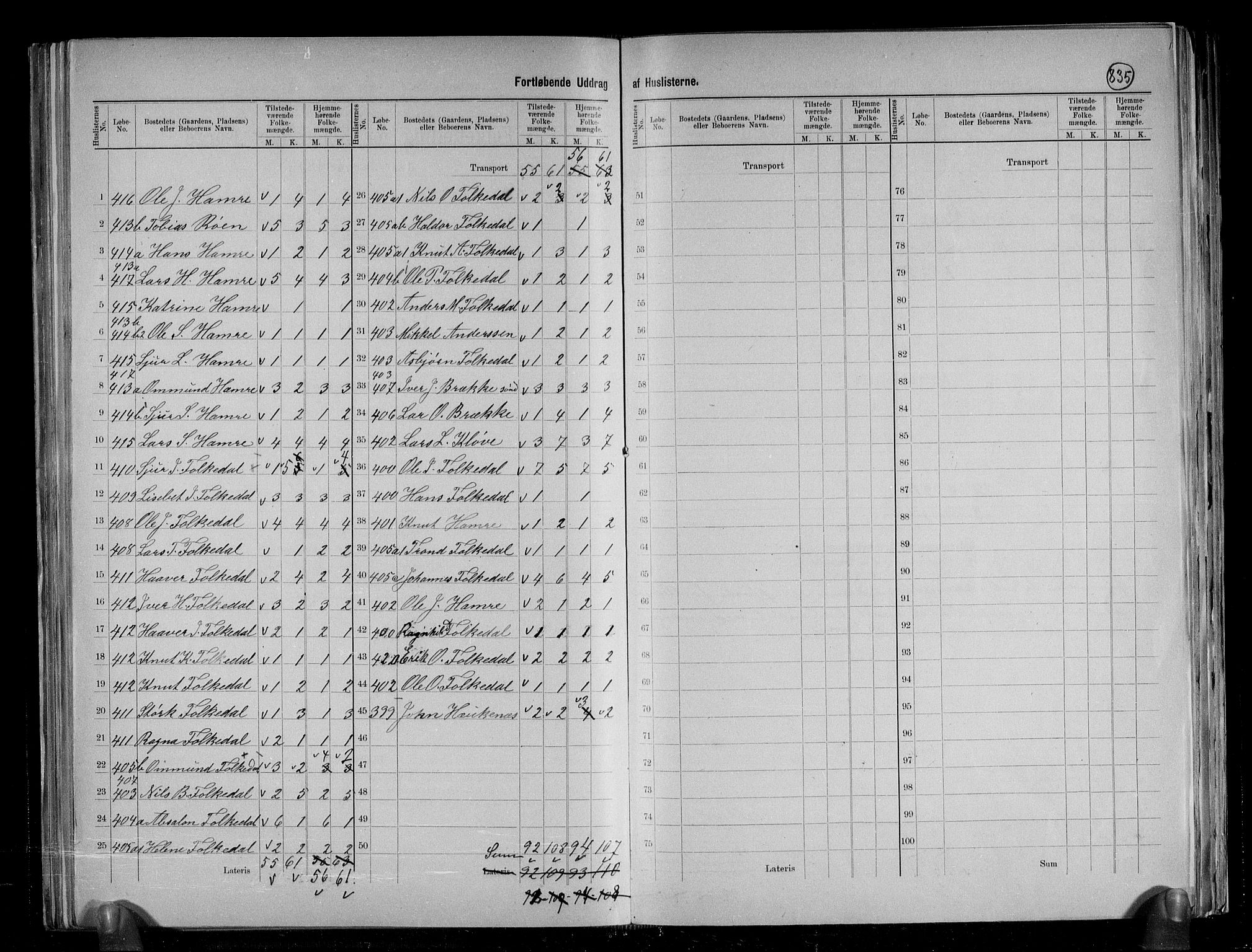 RA, 1891 census for 1233 Ulvik, 1891, p. 30