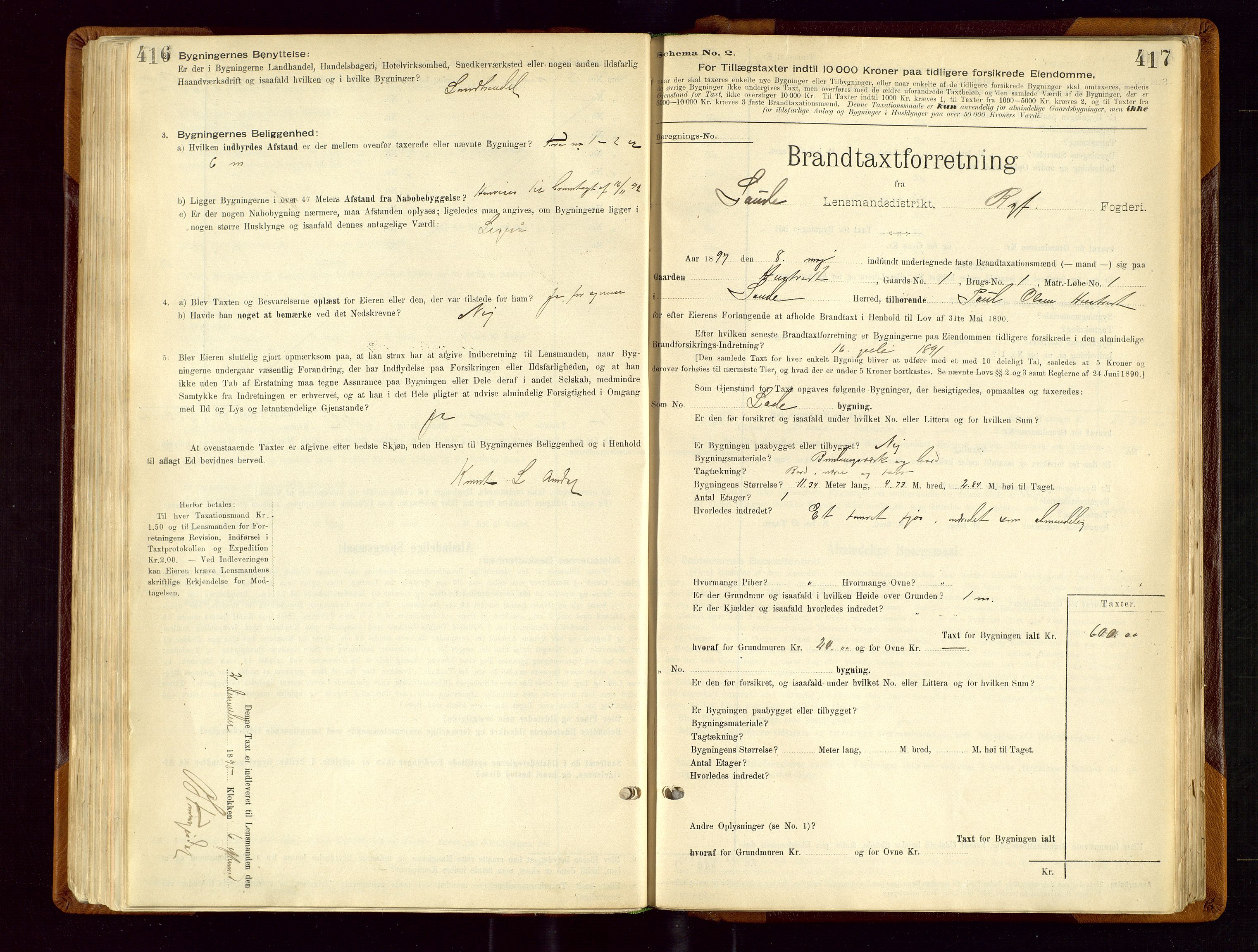 Sauda lensmannskontor, AV/SAST-A-100177/Gob/L0001: Branntakstprotokoll - skjematakst, 1894-1914, p. 416-417