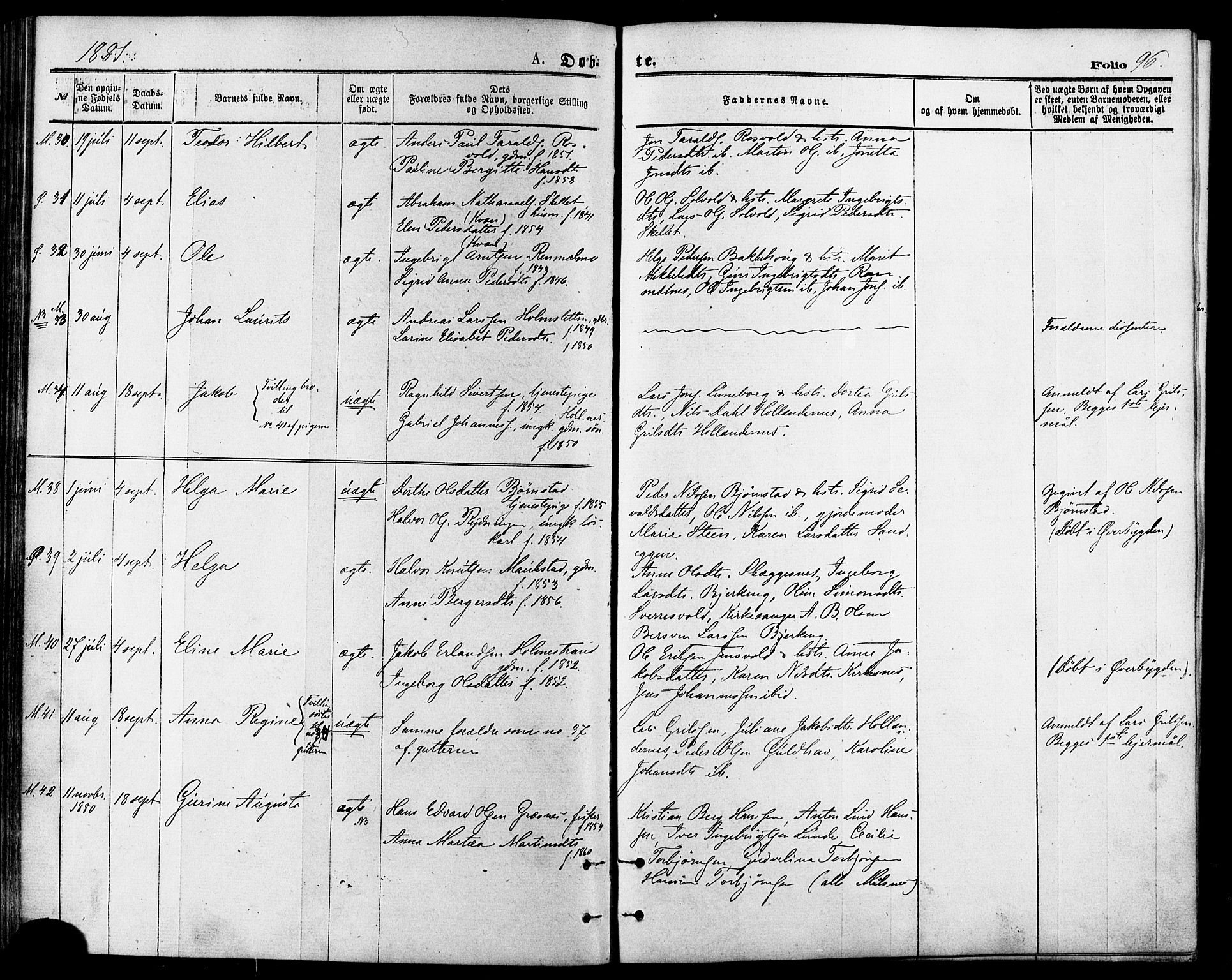 Målselv sokneprestembete, SATØ/S-1311/G/Ga/Gaa/L0005kirke: Parish register (official) no. 5, 1872-1884, p. 96