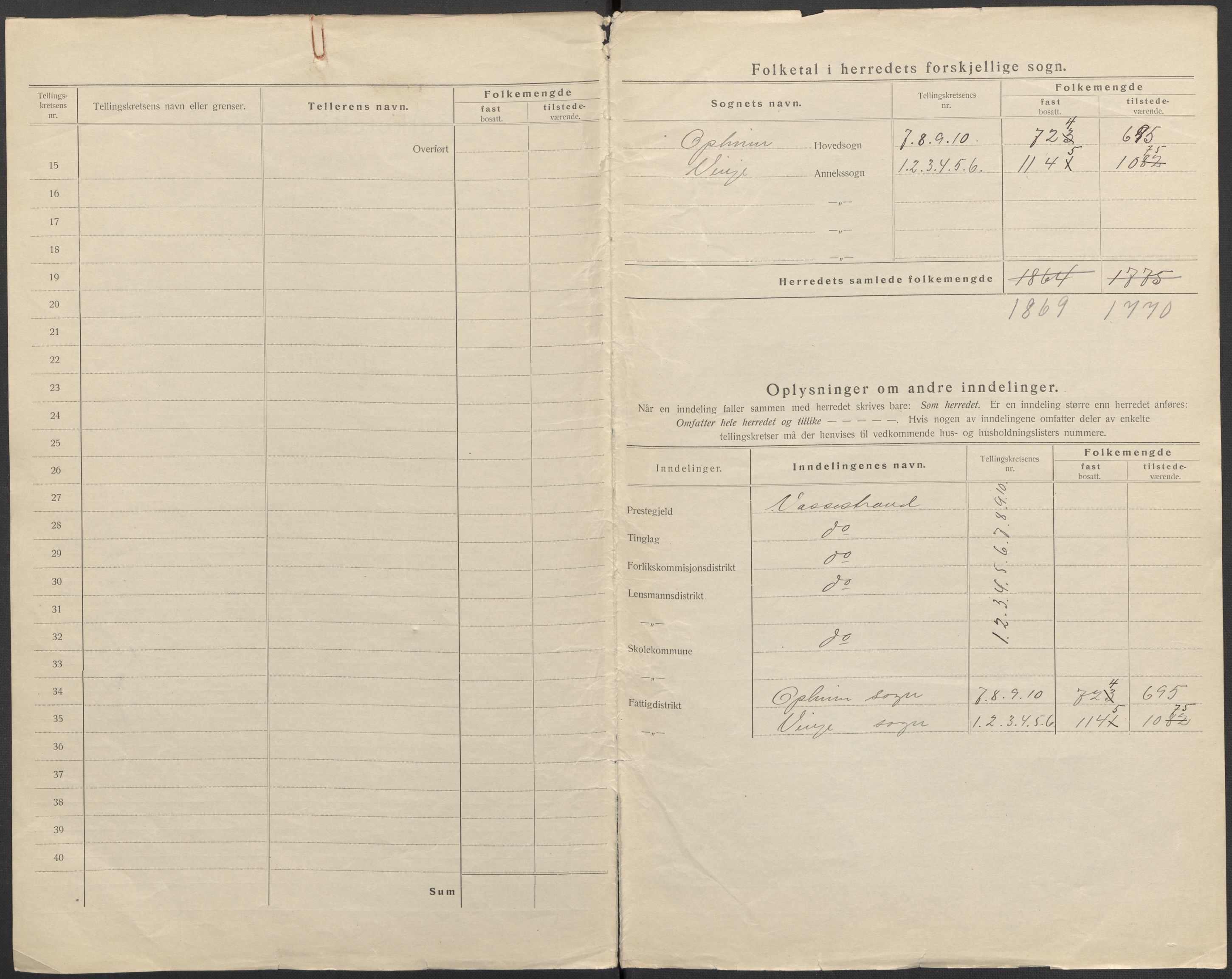 SAB, 1920 census for Vossestrand, 1920, p. 3