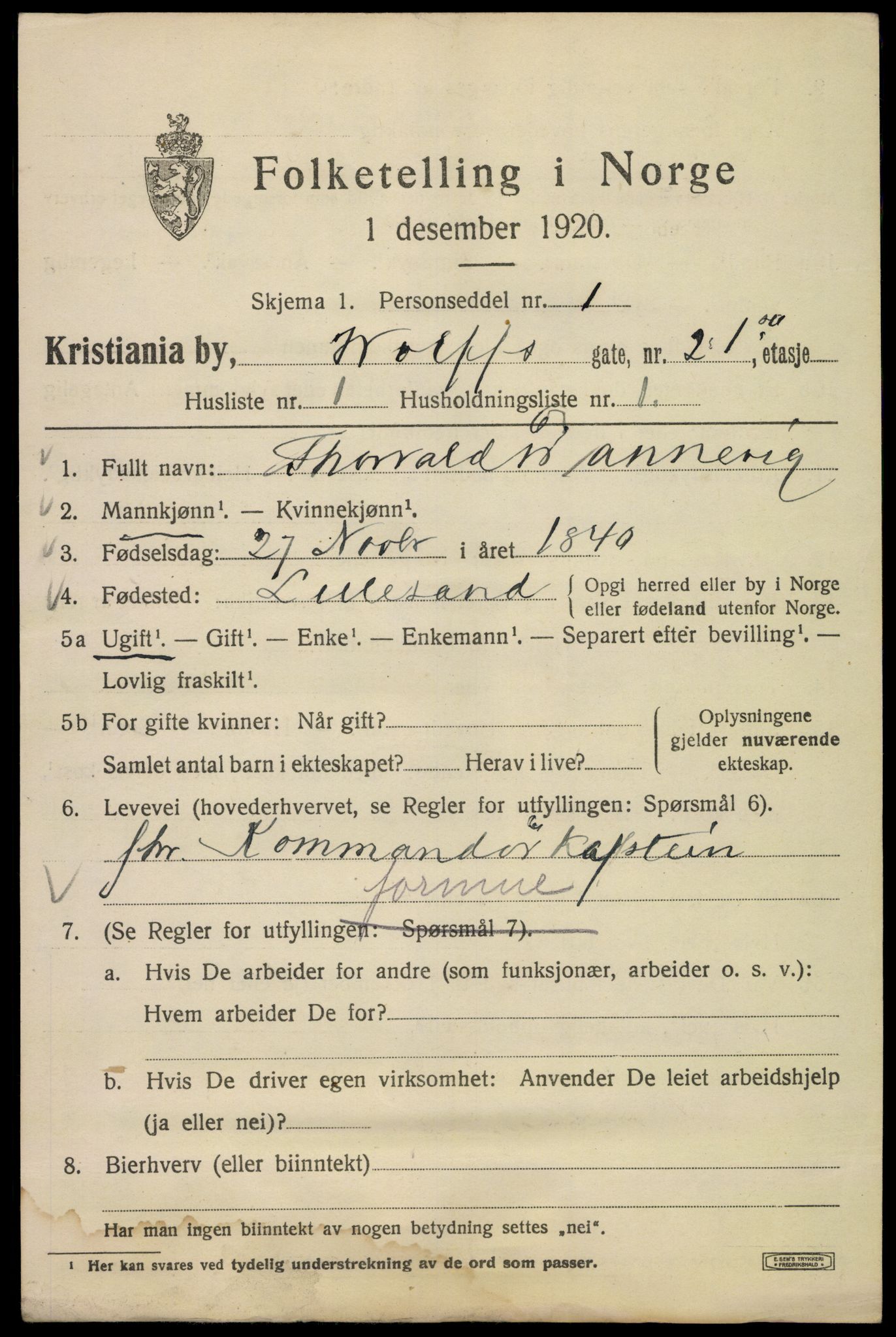 SAO, 1920 census for Kristiania, 1920, p. 653947