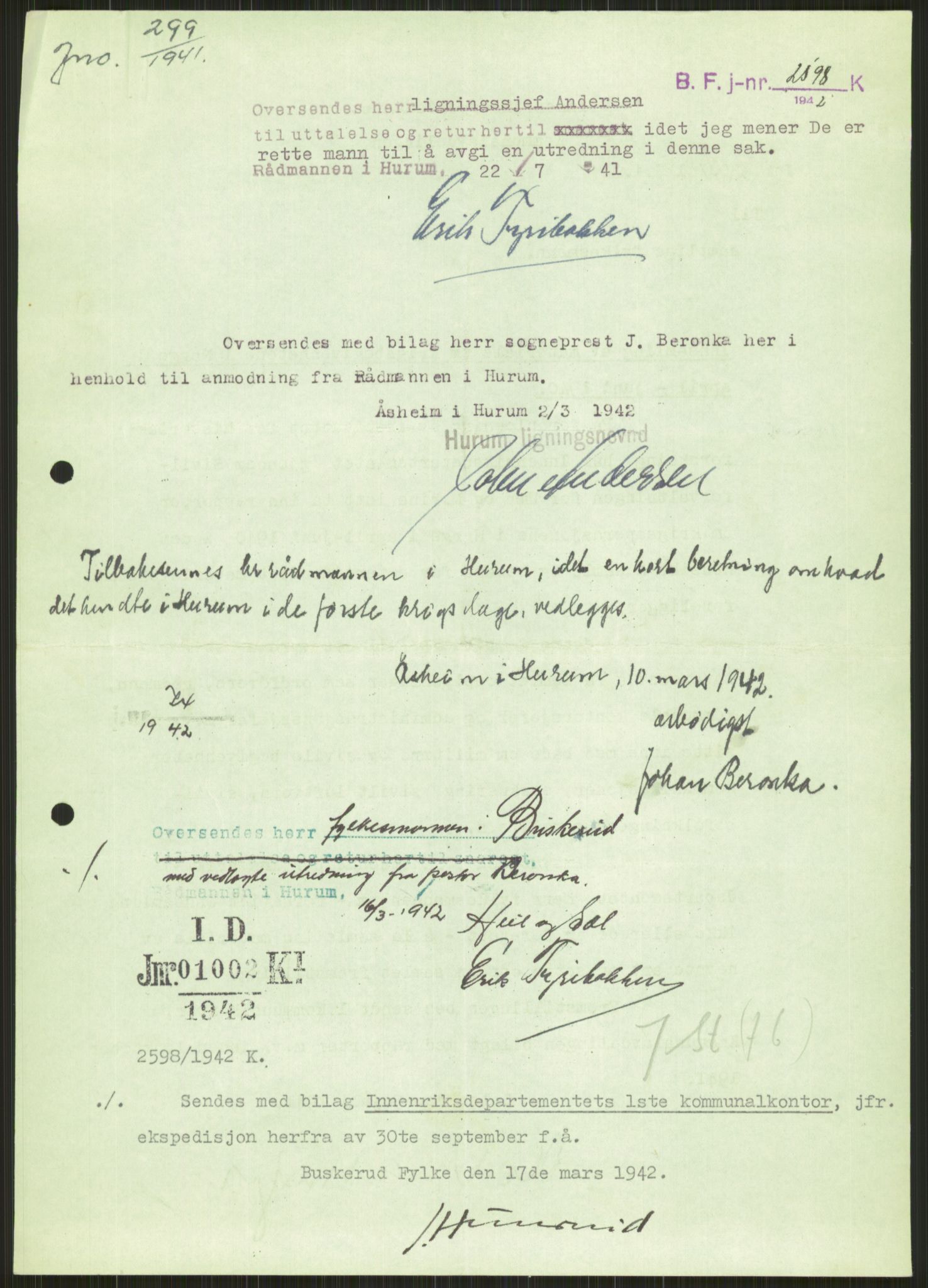 Forsvaret, Forsvarets krigshistoriske avdeling, AV/RA-RAFA-2017/Y/Ya/L0014: II-C-11-31 - Fylkesmenn.  Rapporter om krigsbegivenhetene 1940., 1940, p. 344