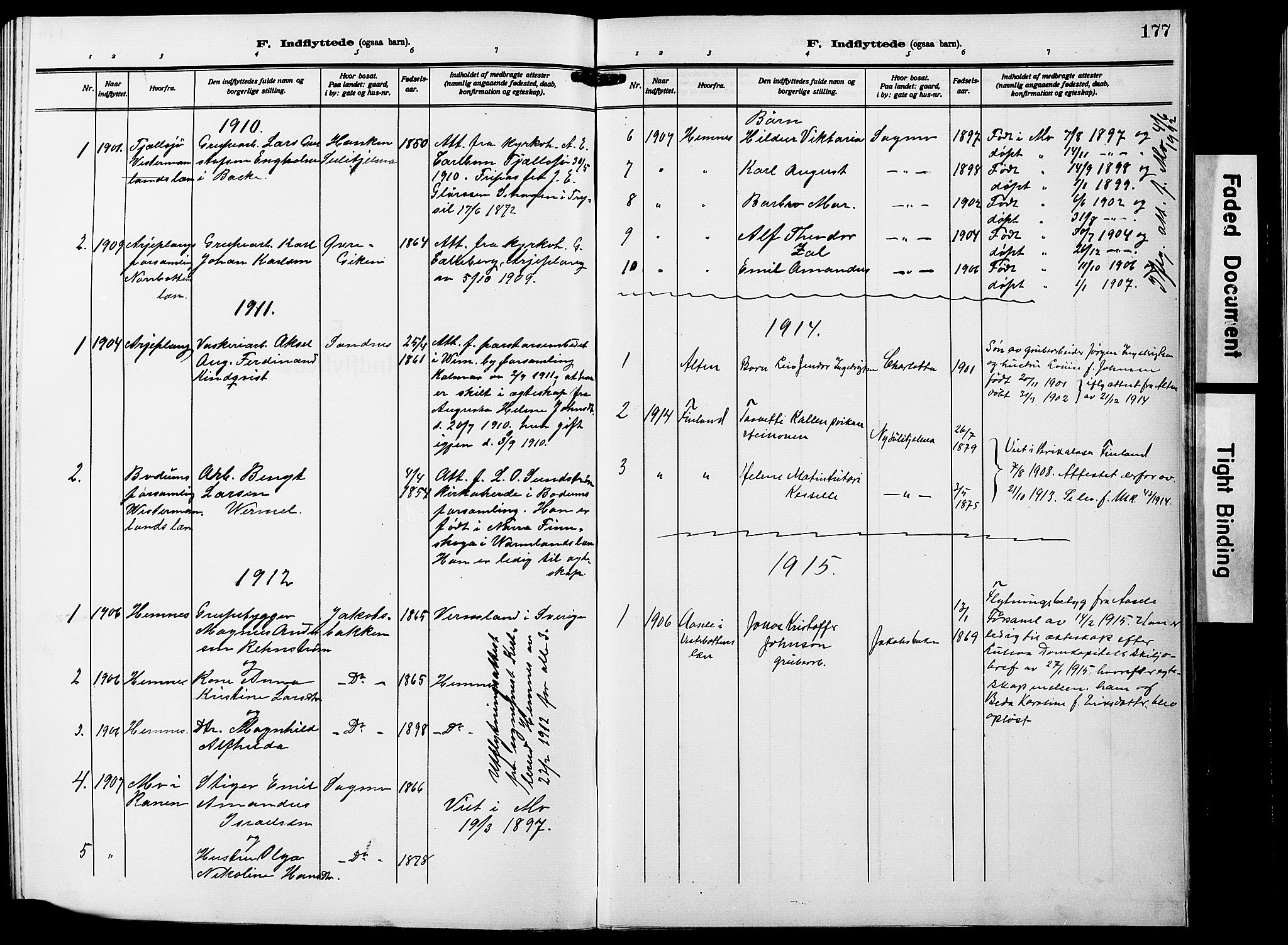 Ministerialprotokoller, klokkerbøker og fødselsregistre - Nordland, AV/SAT-A-1459/850/L0710: Parish register (official) no. 850A02, 1910-1920, p. 177