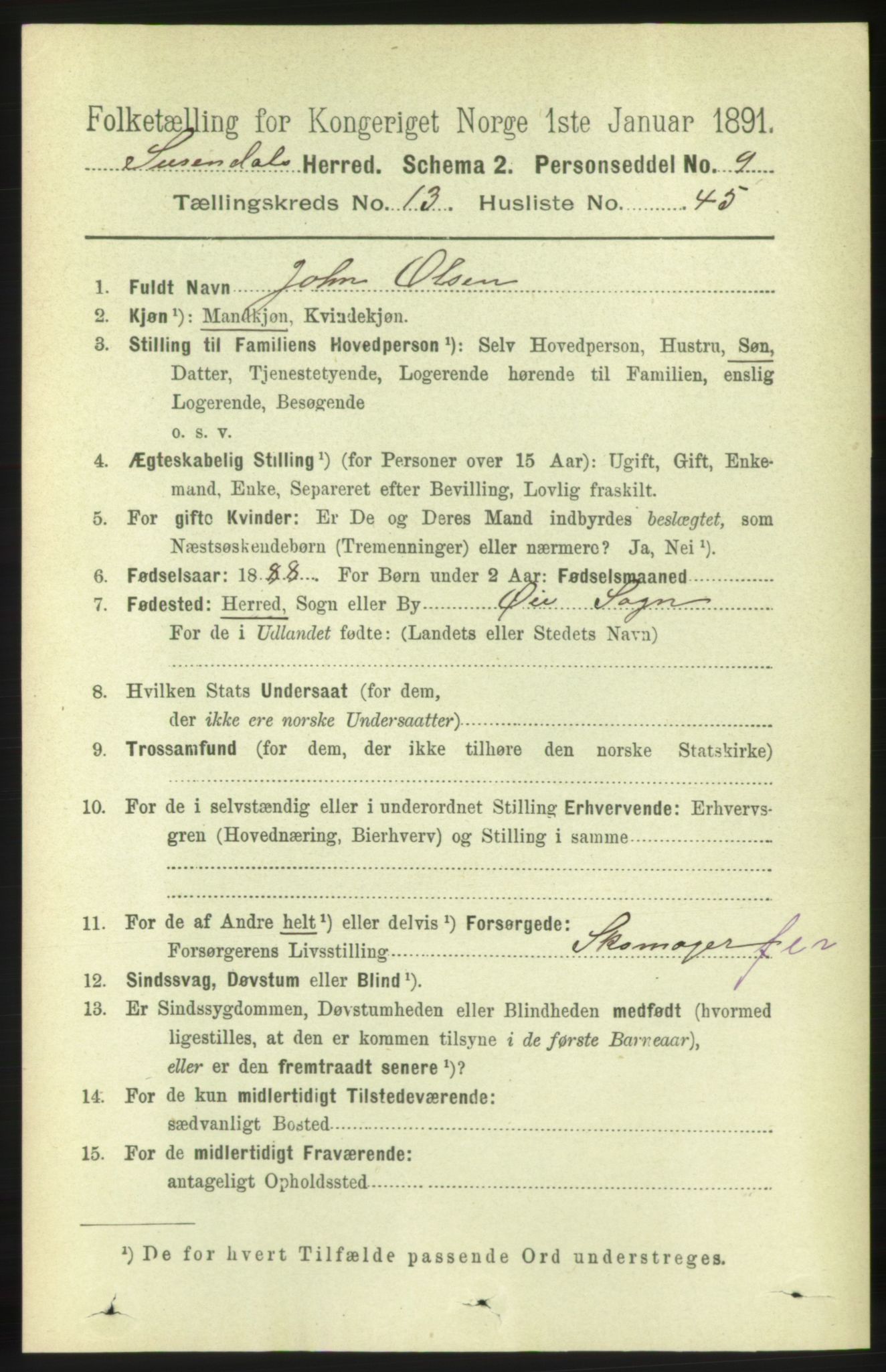 RA, 1891 census for 1566 Surnadal, 1891, p. 3414