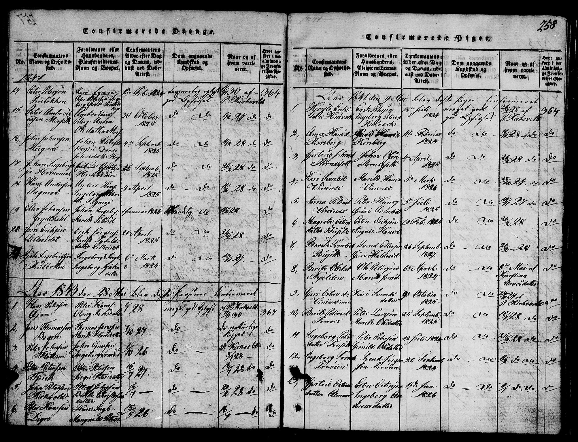 Ministerialprotokoller, klokkerbøker og fødselsregistre - Sør-Trøndelag, SAT/A-1456/688/L1026: Parish register (copy) no. 688C01, 1817-1860, p. 258