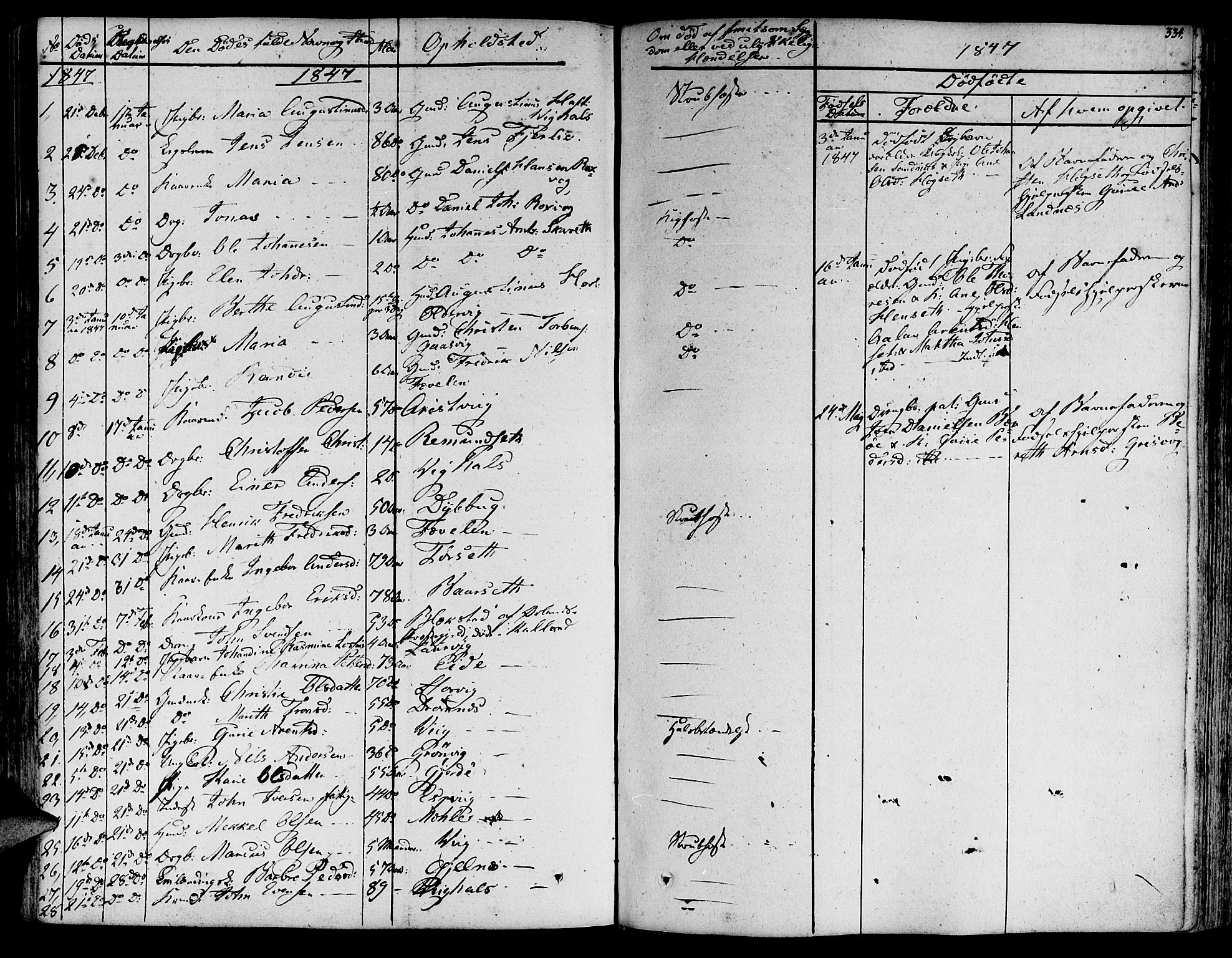 Ministerialprotokoller, klokkerbøker og fødselsregistre - Møre og Romsdal, SAT/A-1454/578/L0904: Parish register (official) no. 578A03, 1836-1858, p. 334