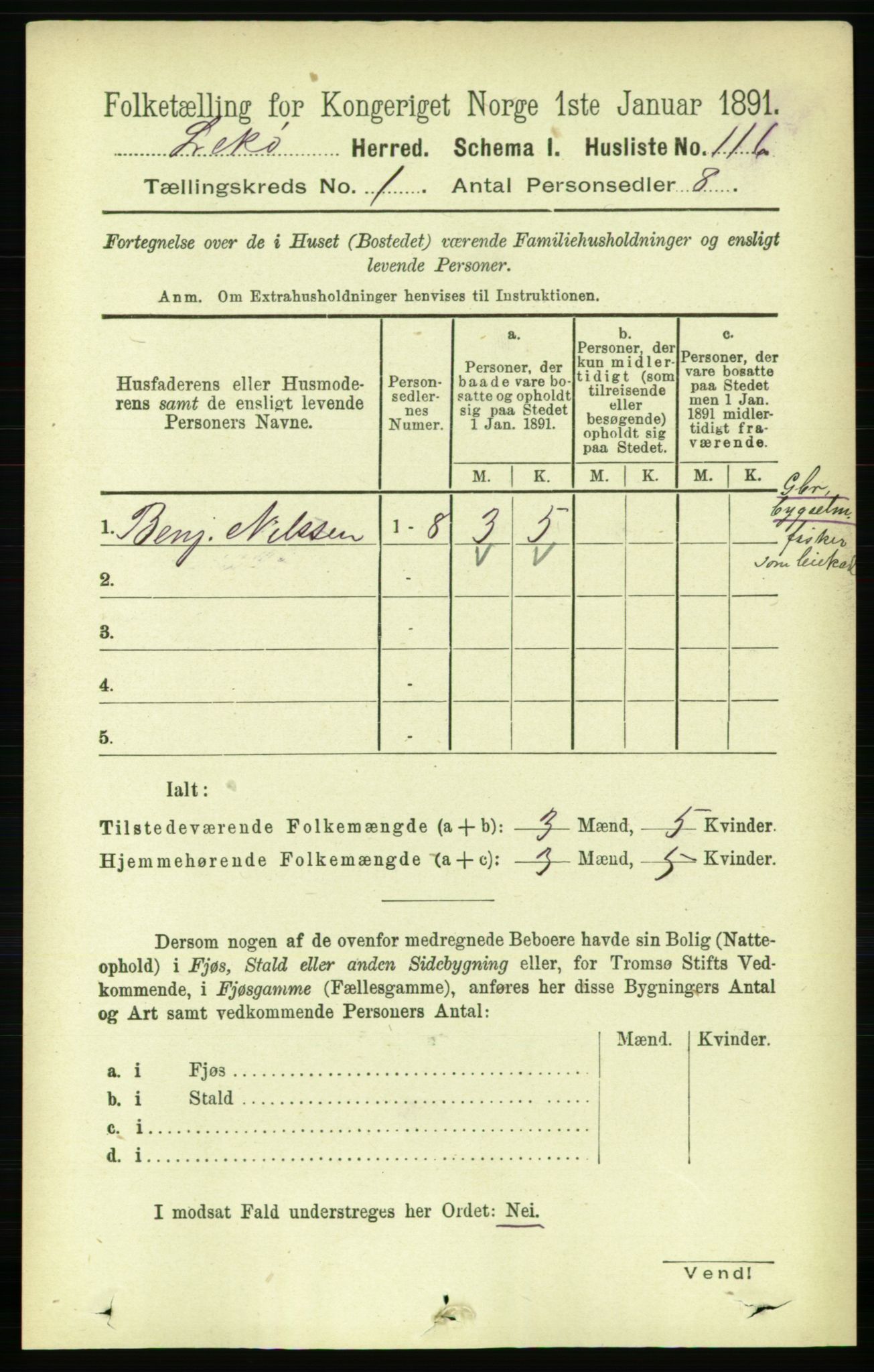 RA, 1891 census for 1755 Leka, 1891, p. 136