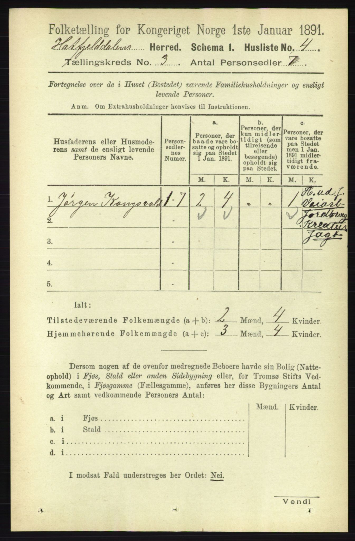 RA, 1891 census for 1826 Hattfjelldal, 1891, p. 601