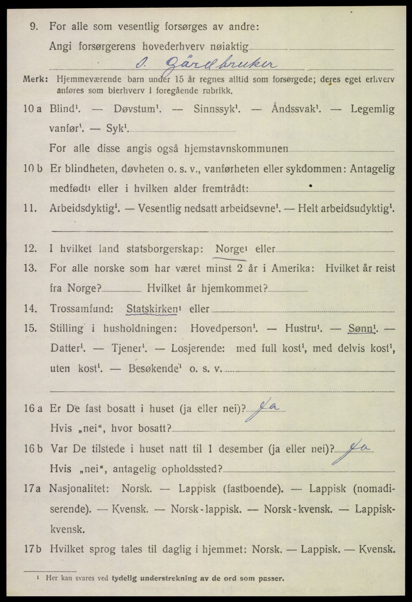 SAT, 1920 census for Flatanger, 1920, p. 803