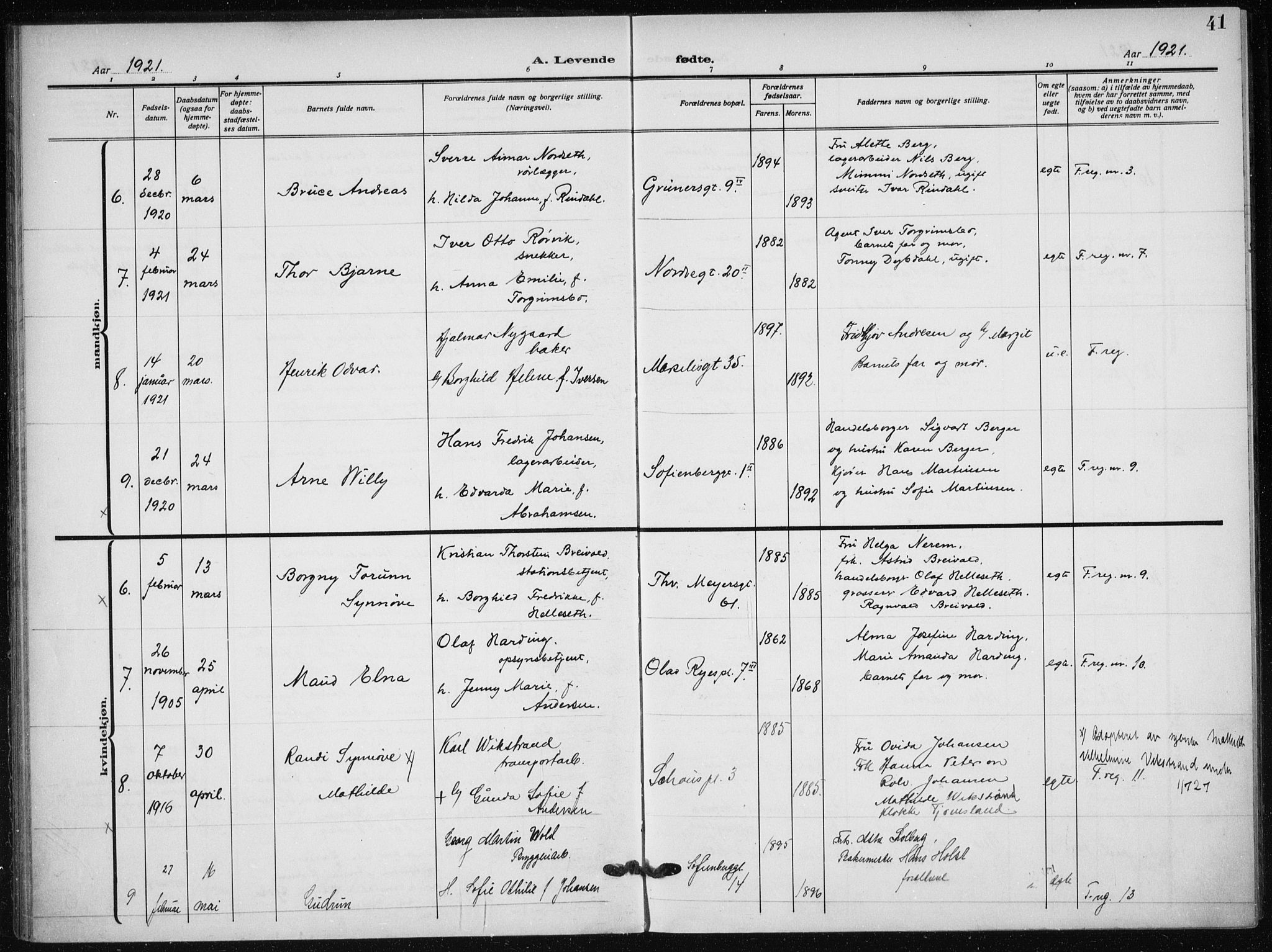 Hauge prestekontor Kirkebøker, AV/SAO-A-10849/F/Fa/L0001: Parish register (official) no. 1, 1917-1938, p. 41