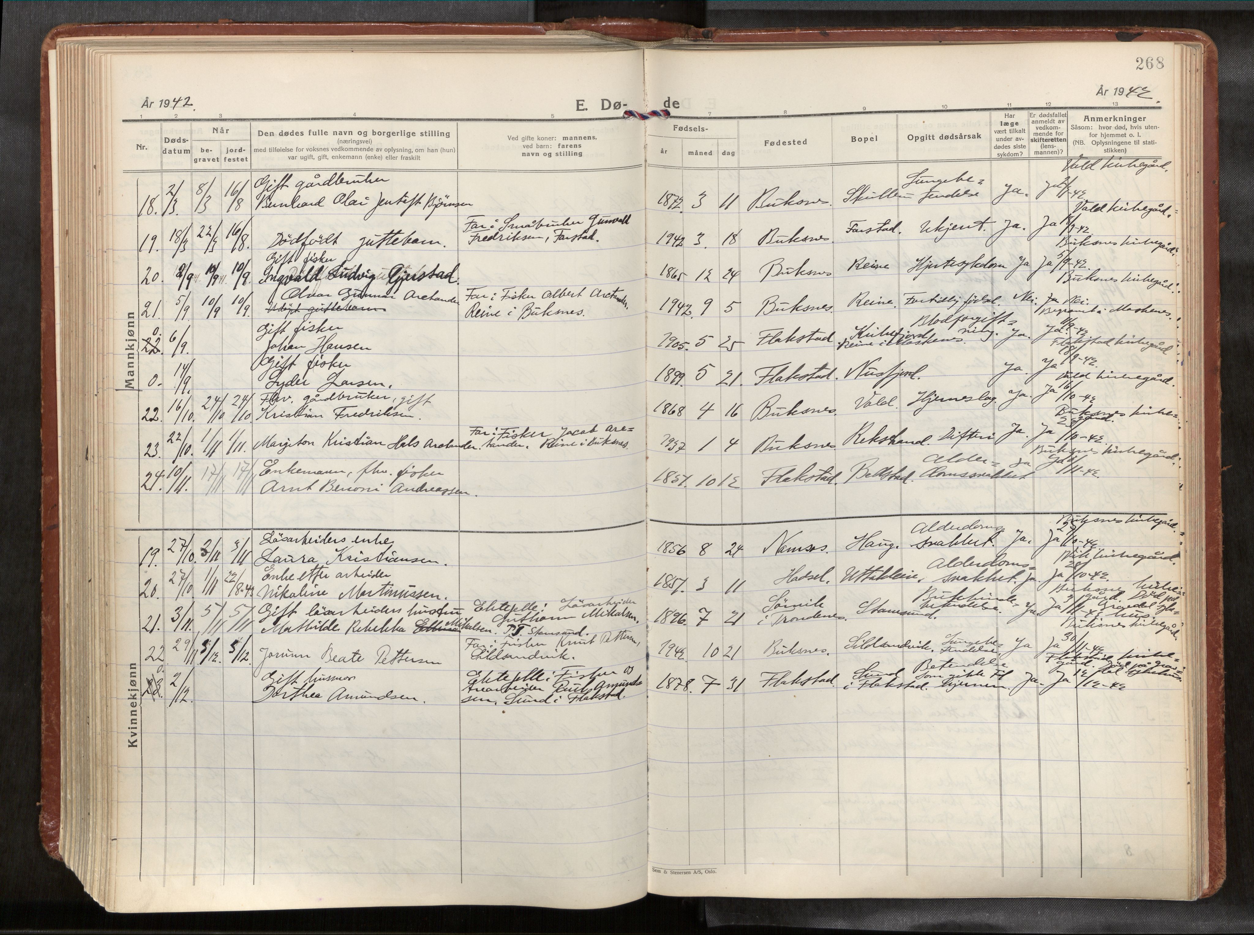 Ministerialprotokoller, klokkerbøker og fødselsregistre - Nordland, AV/SAT-A-1459/881/L1161: Parish register (official) no. 881A14, 1932-1955, p. 268