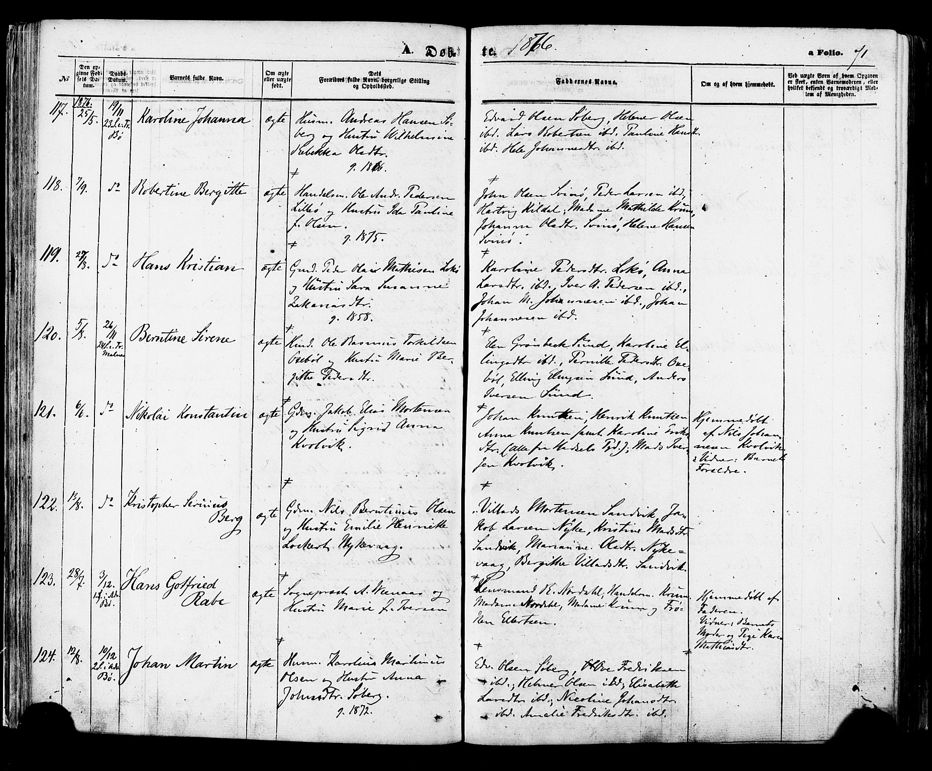 Ministerialprotokoller, klokkerbøker og fødselsregistre - Nordland, AV/SAT-A-1459/891/L1301: Parish register (official) no. 891A06, 1870-1878, p. 71