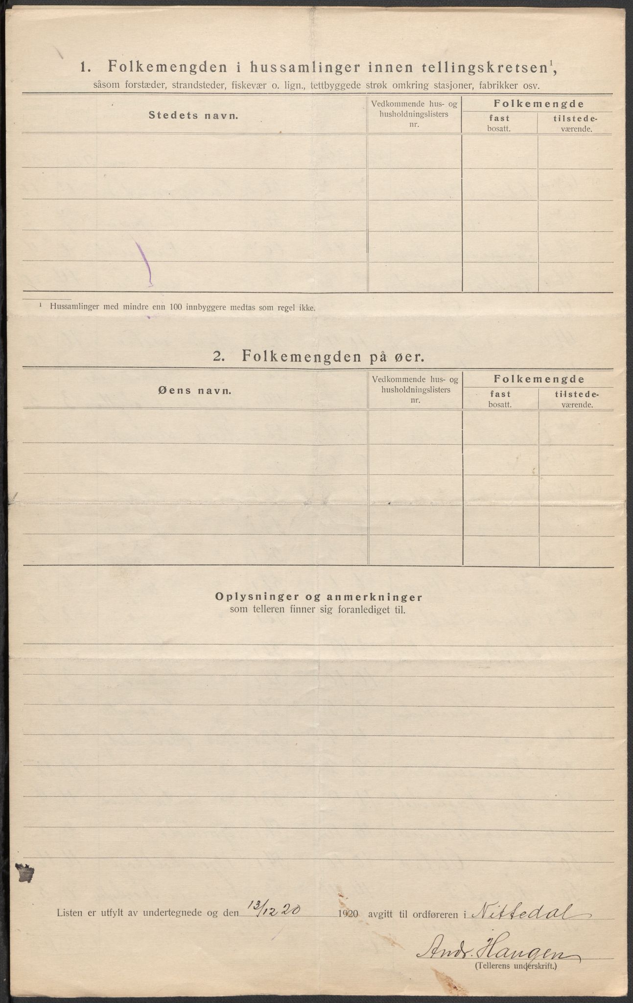 SAO, 1920 census for Nittedal, 1920, p. 31