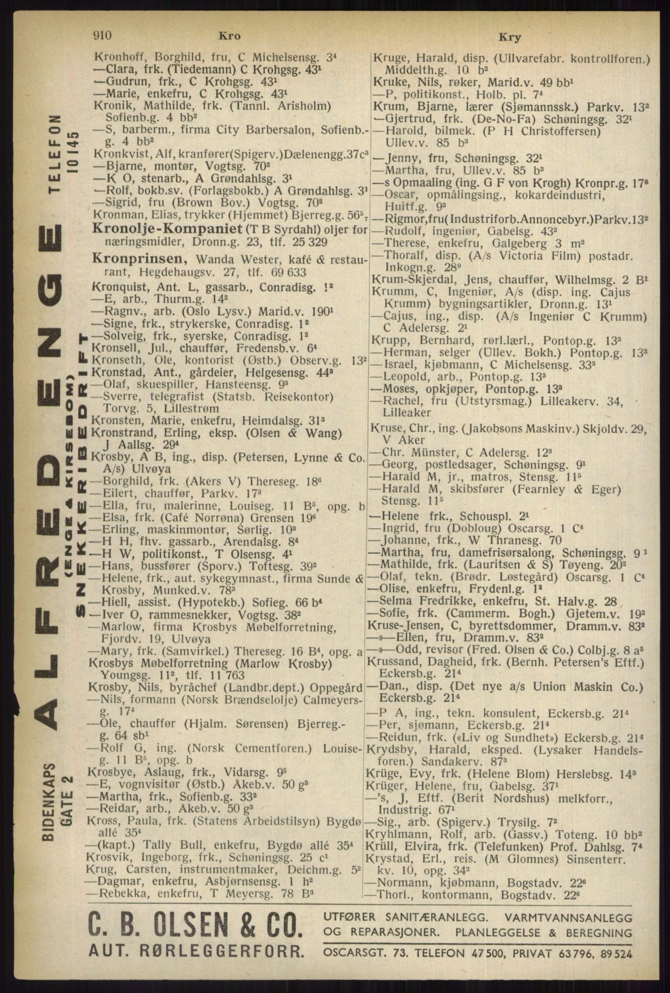 Kristiania/Oslo adressebok, PUBL/-, 1937, p. 910