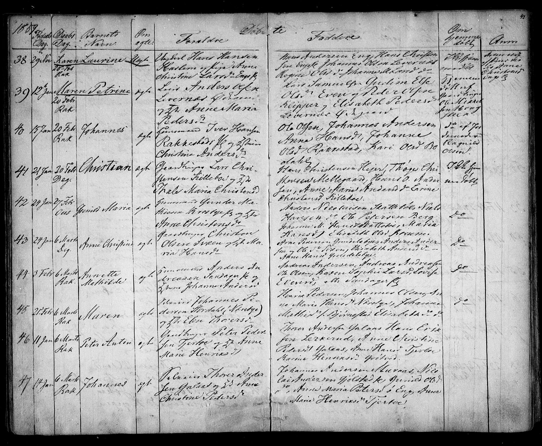 Rakkestad prestekontor Kirkebøker, AV/SAO-A-2008/F/Fa/L0010: Parish register (official) no. I 10, 1857-1861, p. 42