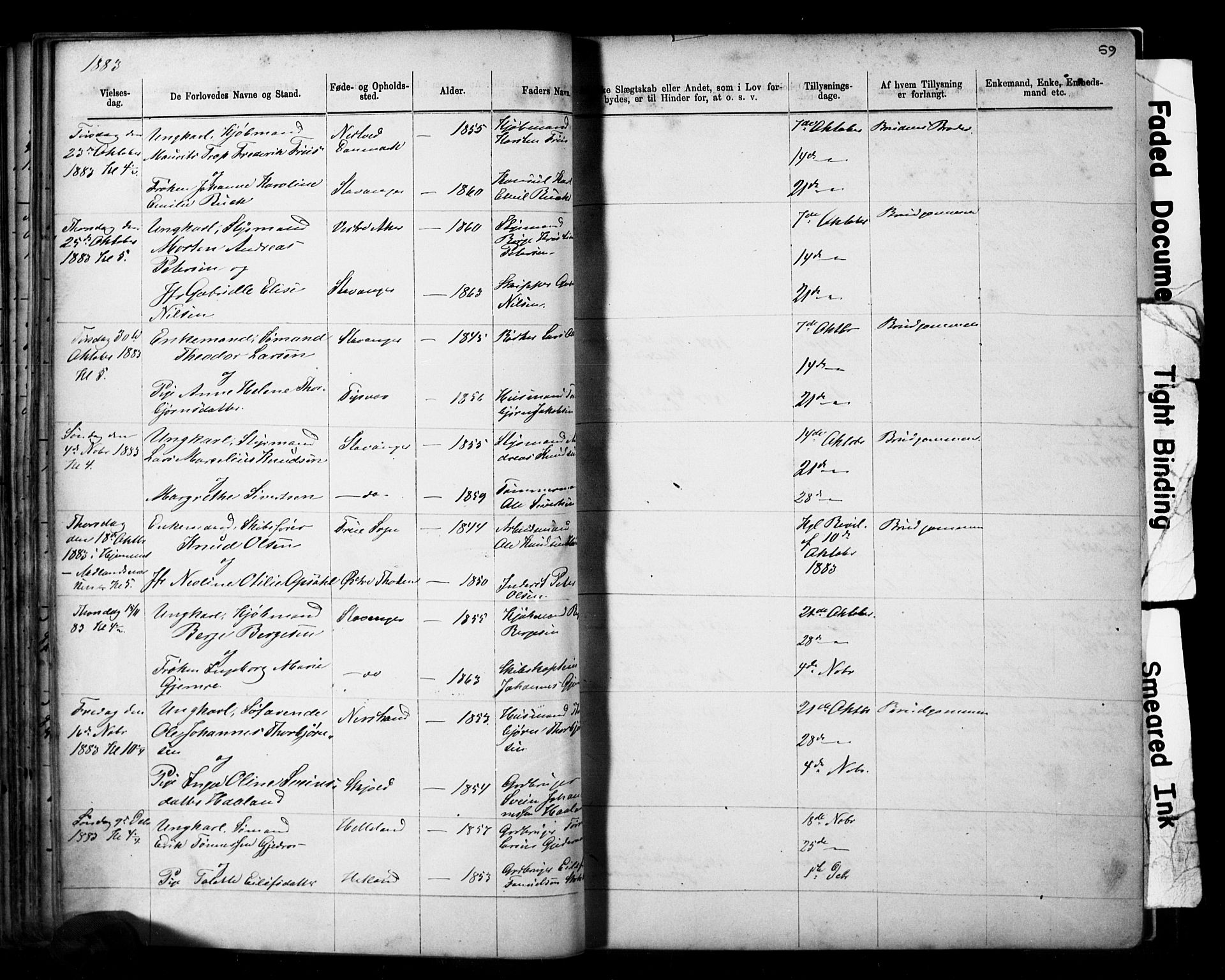Domkirken sokneprestkontor, SAST/A-101812/001/30/30BB/L0014: Parish register (copy) no. B 14, 1875-1902, p. 59